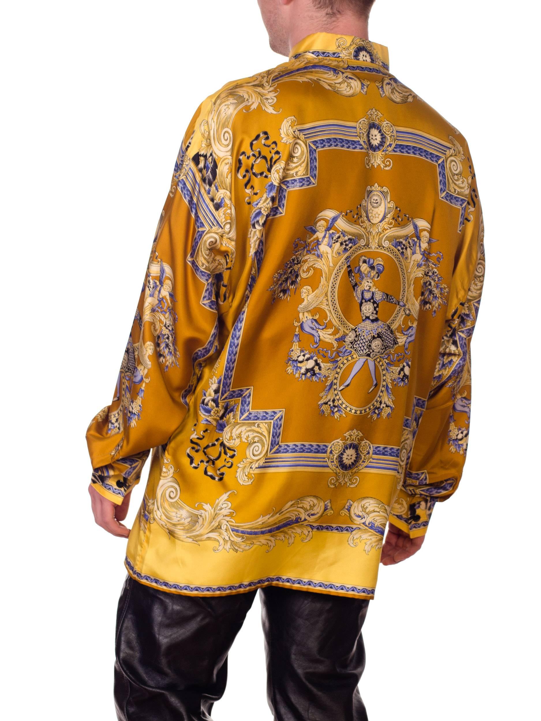 1990s Gianni Versace Men's Silk King Louis Shirt 8