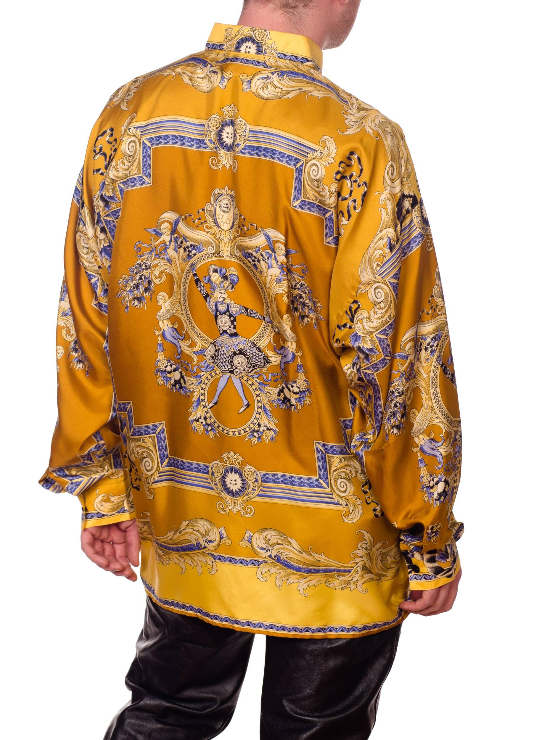 1990s Gianni Versace Men's Silk King Louis Shirt 11