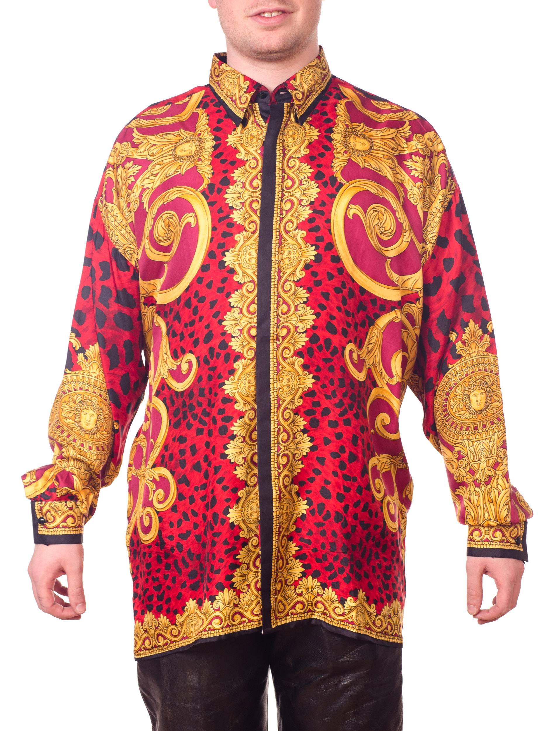 silk leopard shirt mens