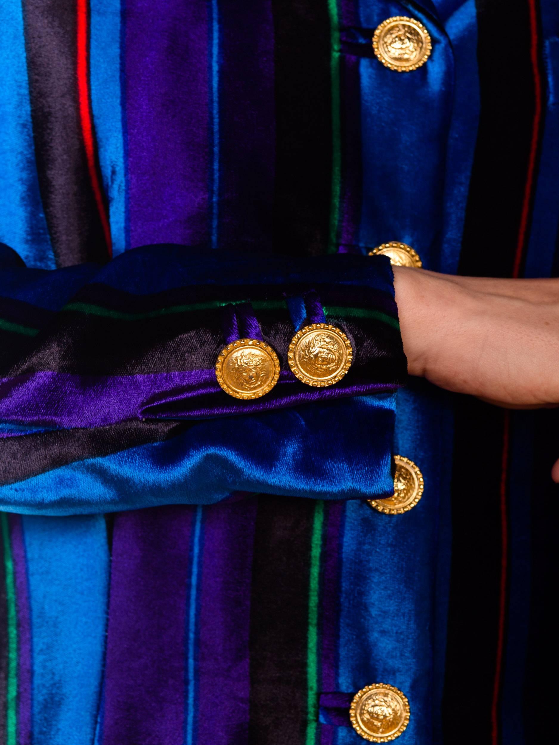 Gianni Versace Couture Striped Velvet Blazer, Fall 1993 In Excellent Condition In New York, NY