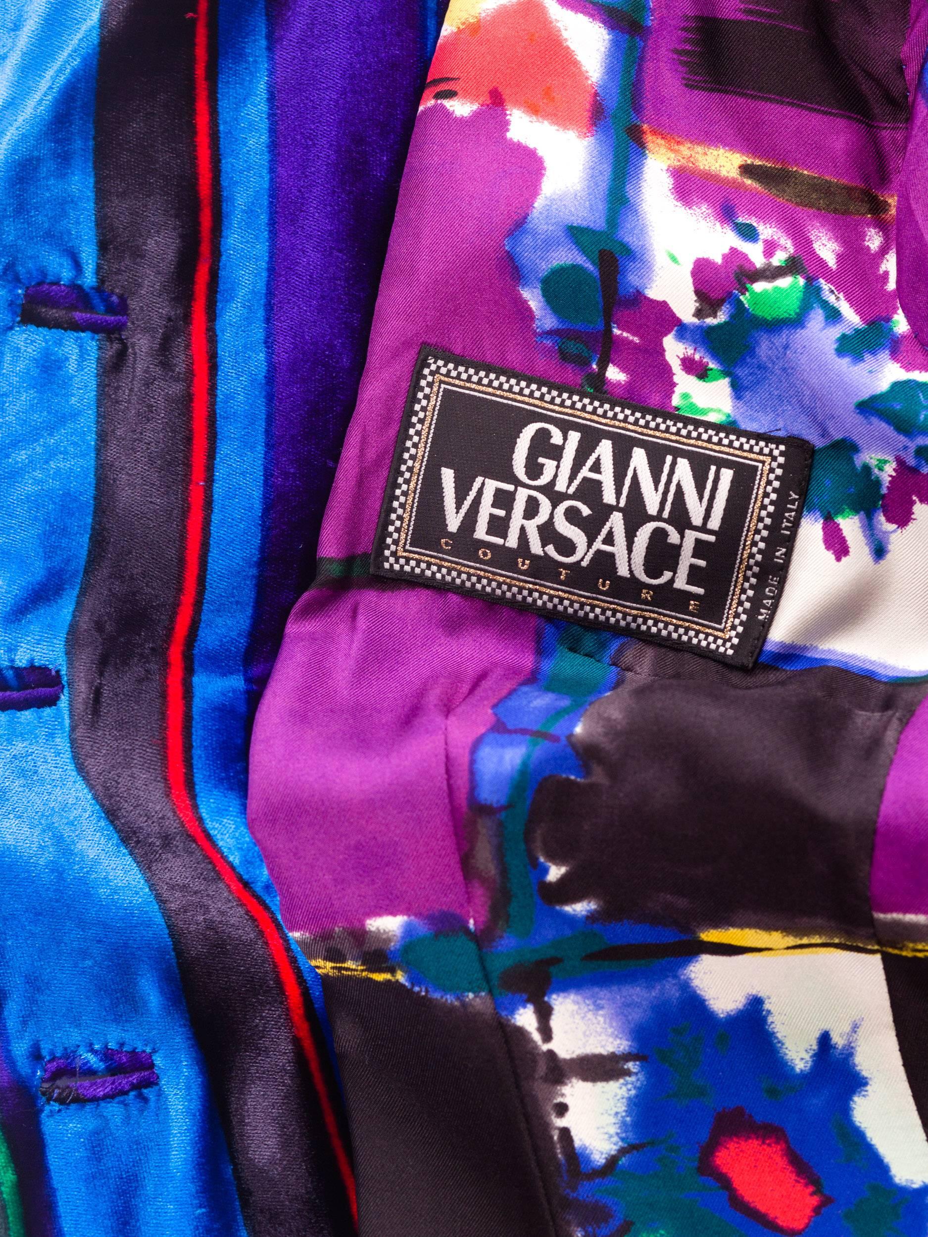 Gianni Versace Couture Striped Velvet Blazer, Fall 1993 11
