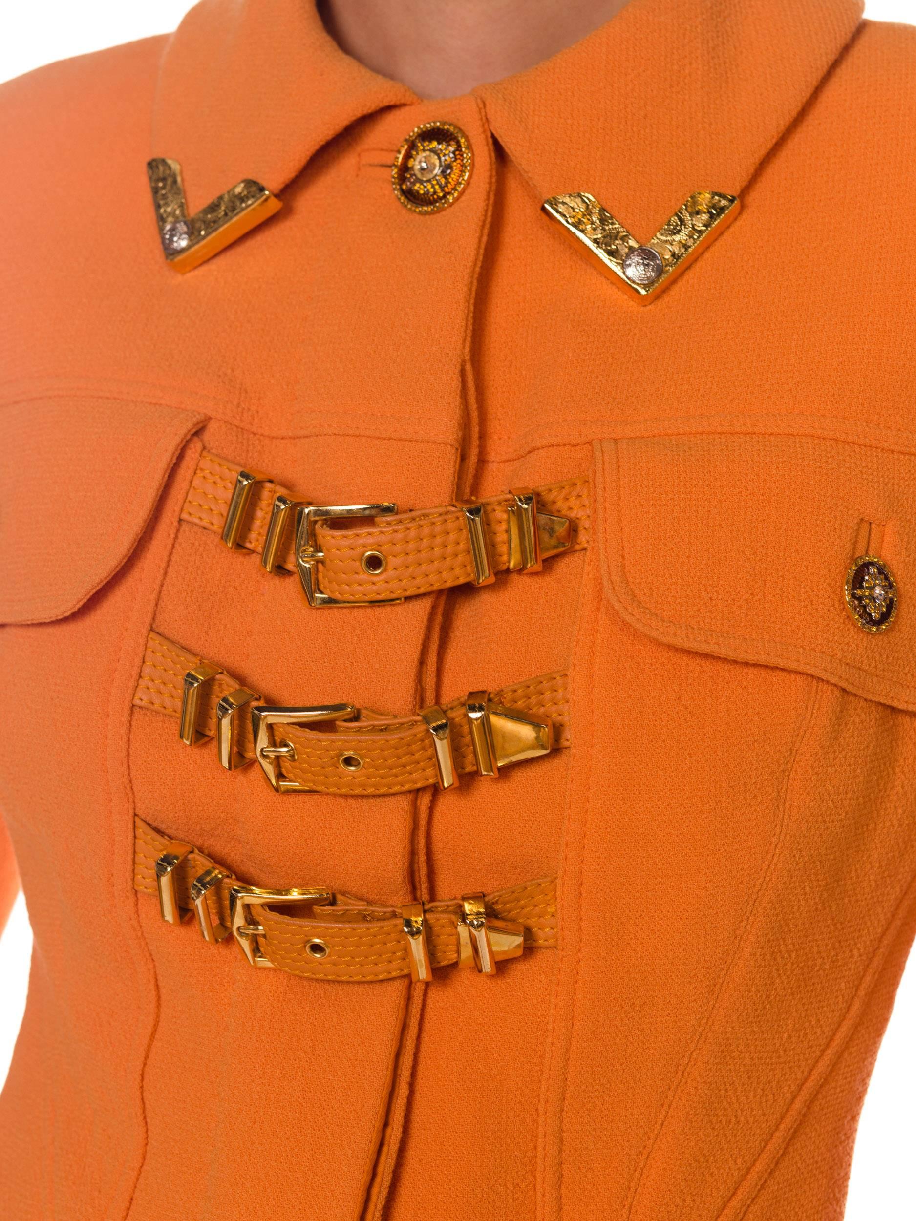 Gianni Versace Couture Tangerine Buckle Suit, 1990s  3