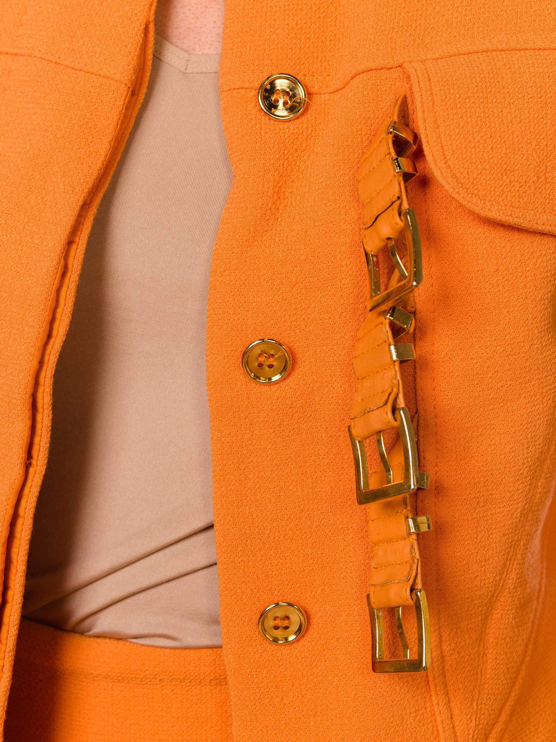 Gianni Versace Couture Tangerine Buckle Suit, 1990s  6