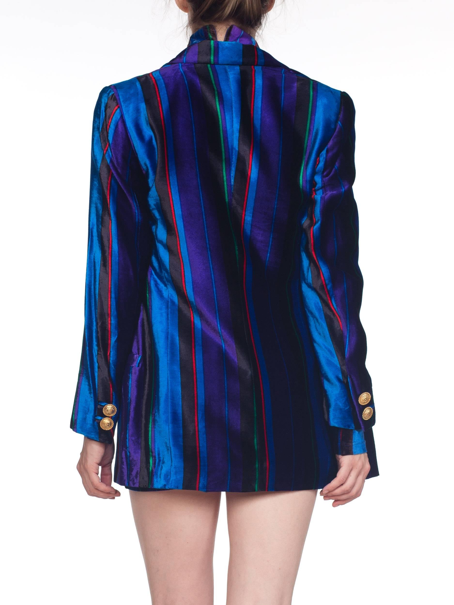 Gianni Versace Striped Stretch Velvet Dress, 1990s  10