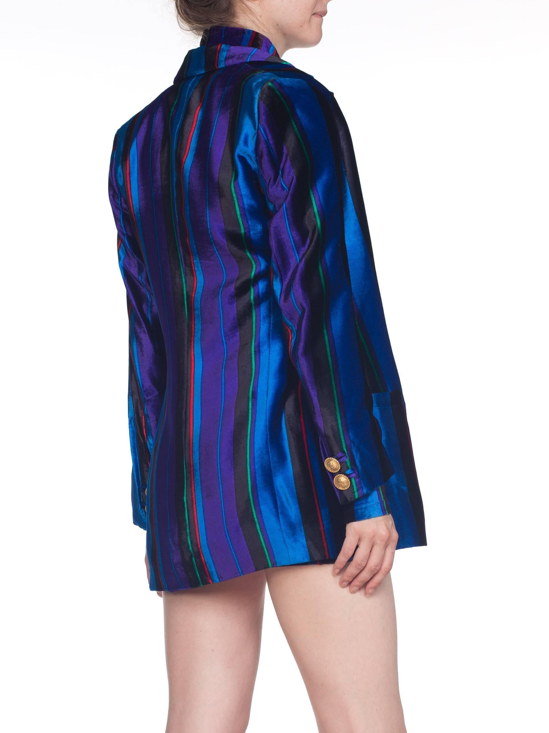 Gianni Versace Striped Stretch Velvet Dress, 1990s  9
