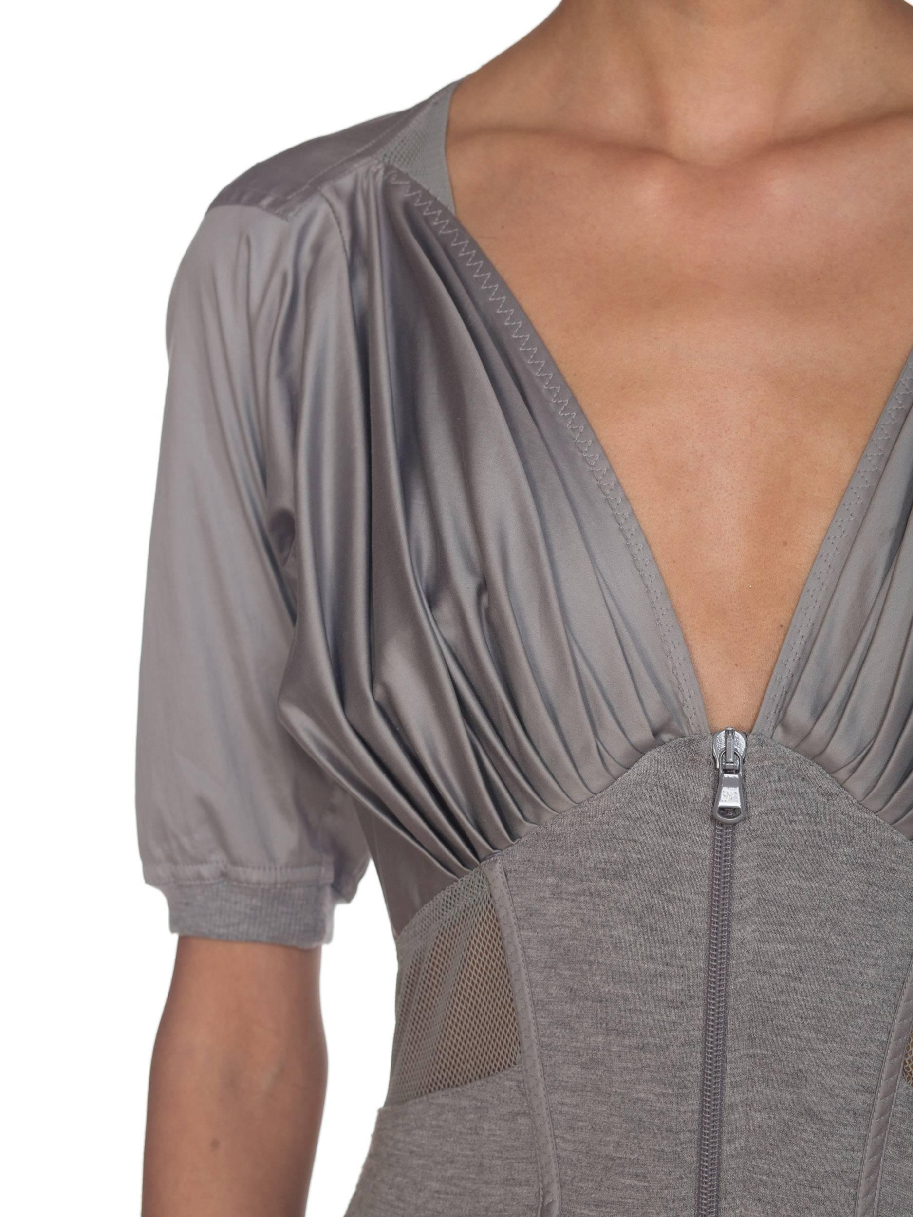 Donna Karan Collection Jersey & Net Boned Zipper Dress 7