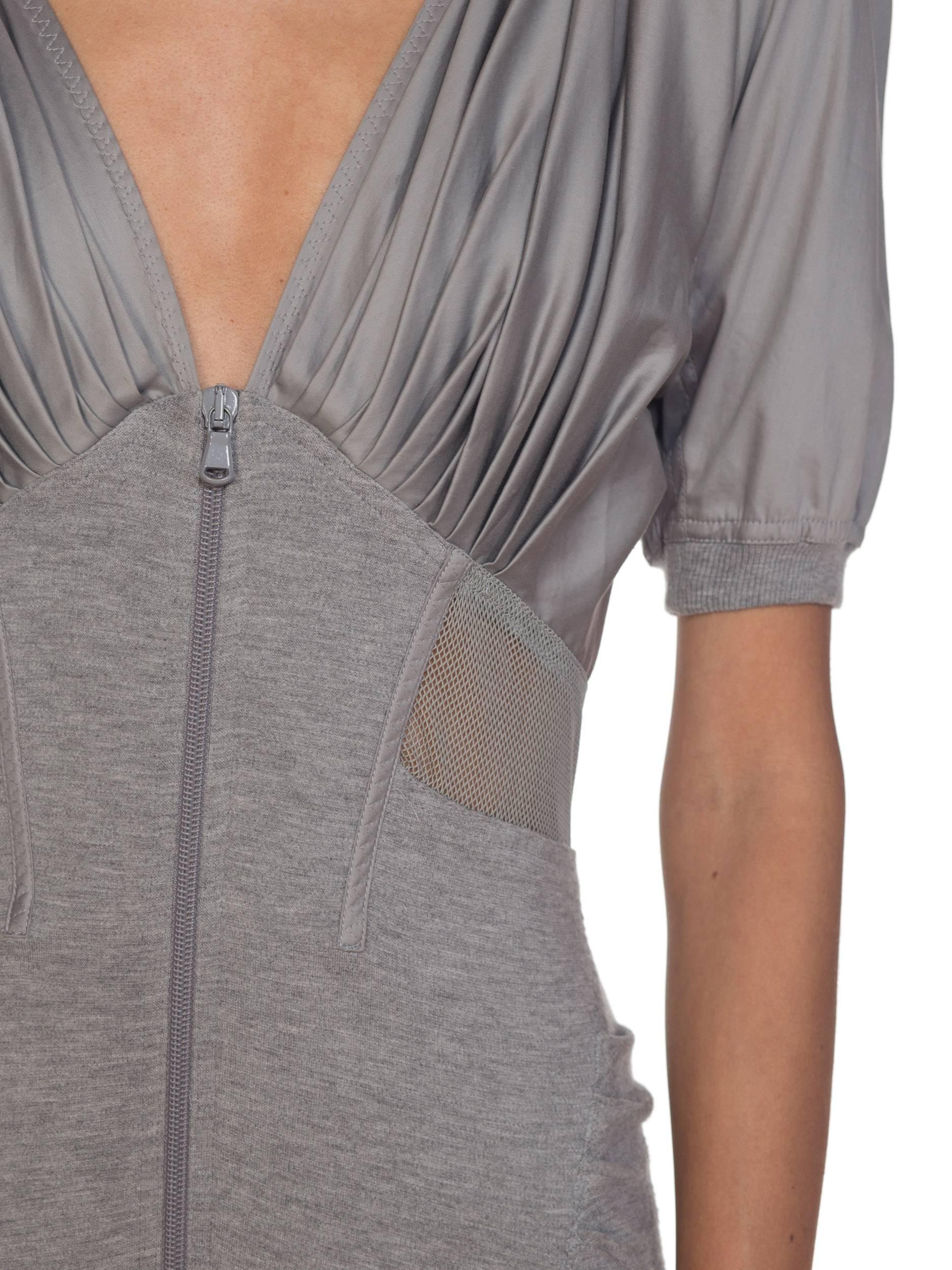 Donna Karan Collection Jersey & Net Boned Zipper Dress 8