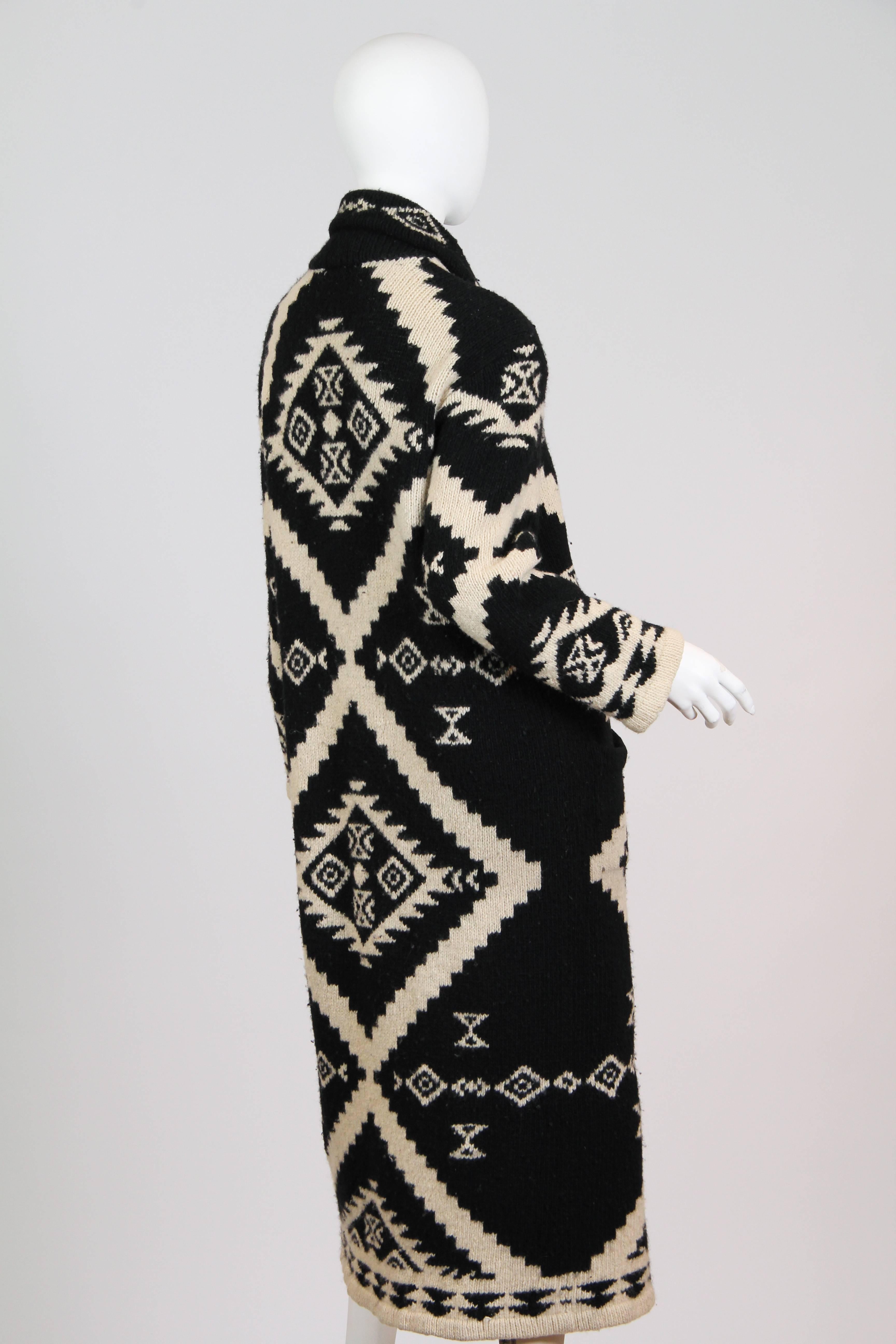 Black Ralph Lauren Hand-Knit Maxi-Sweater