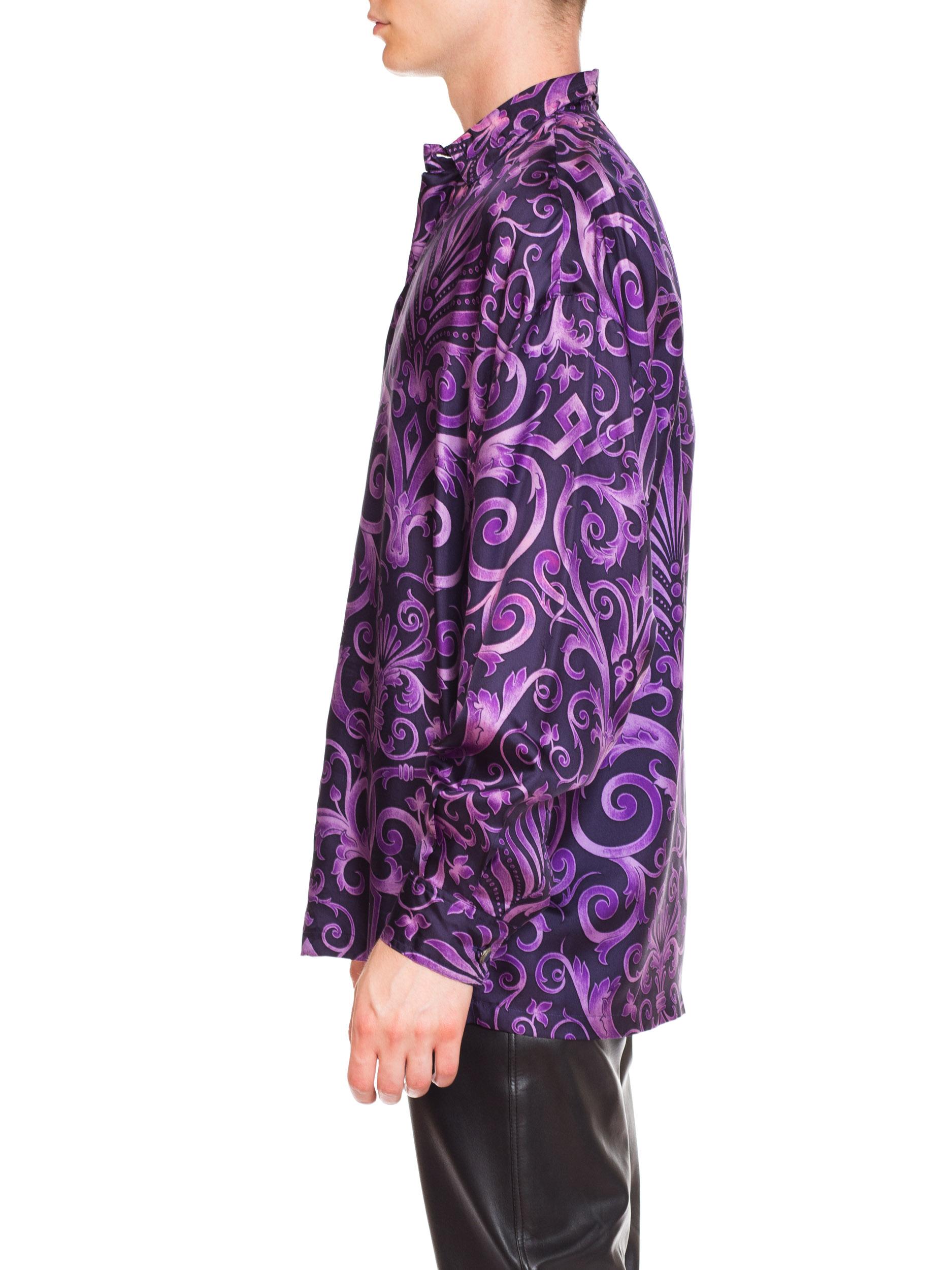 versace purple silk shirt