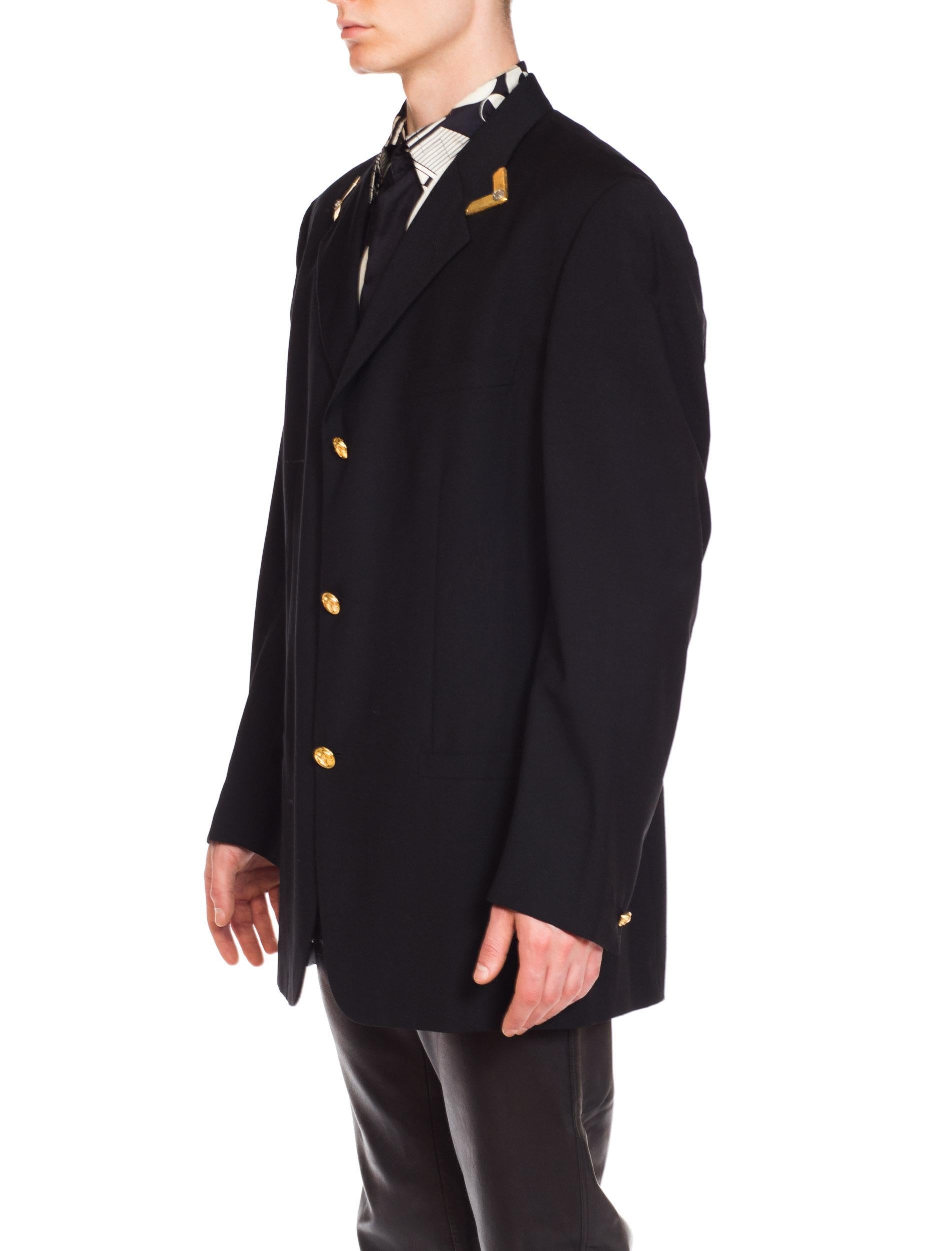 1990s Men's Istante Versace Western Collection Blazer With Gold Details 2