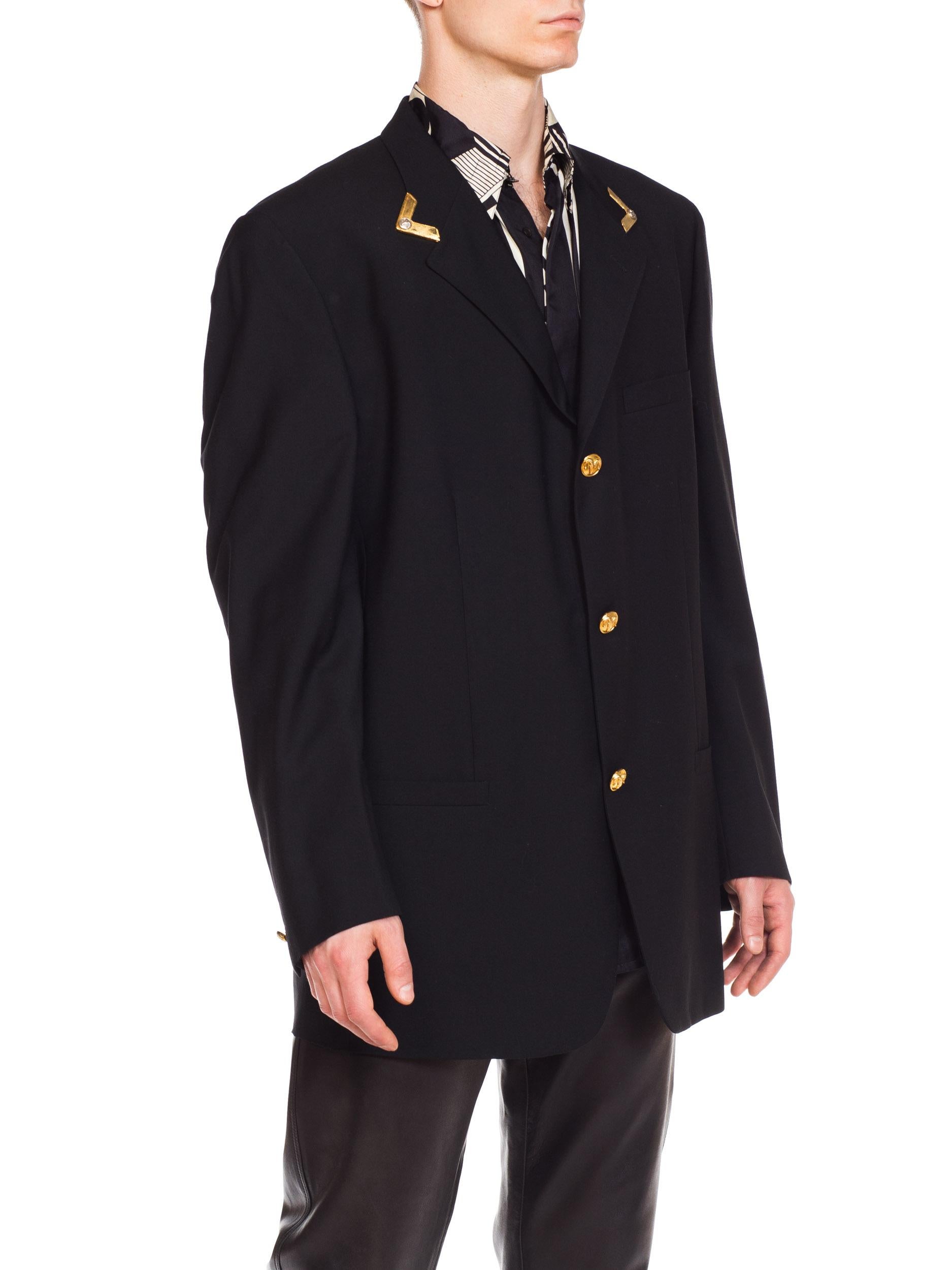 1990s Men's Istante Versace Western Collection Blazer With Gold Details 8