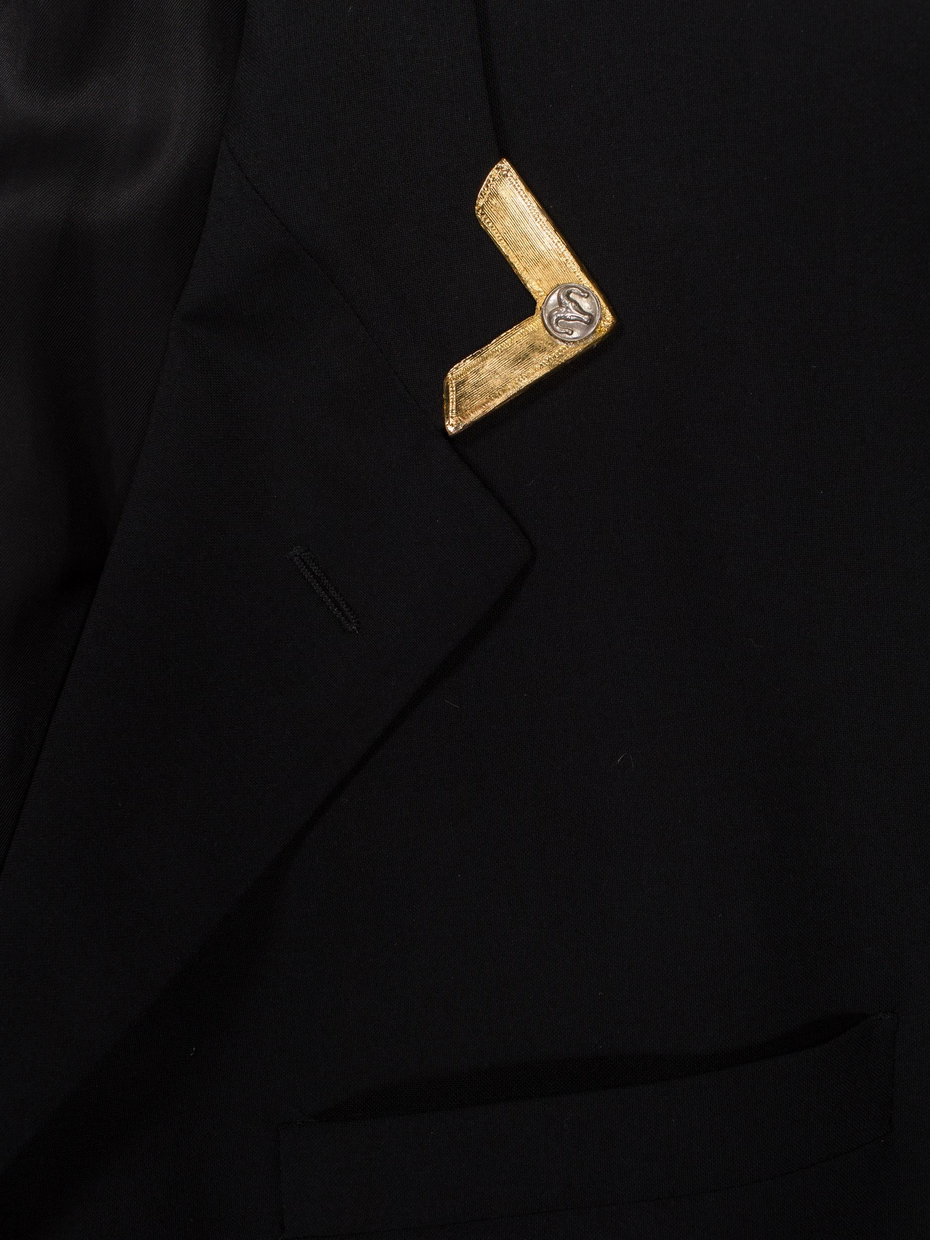 1990s Men's Istante Versace Western Collection Blazer With Gold Details 11