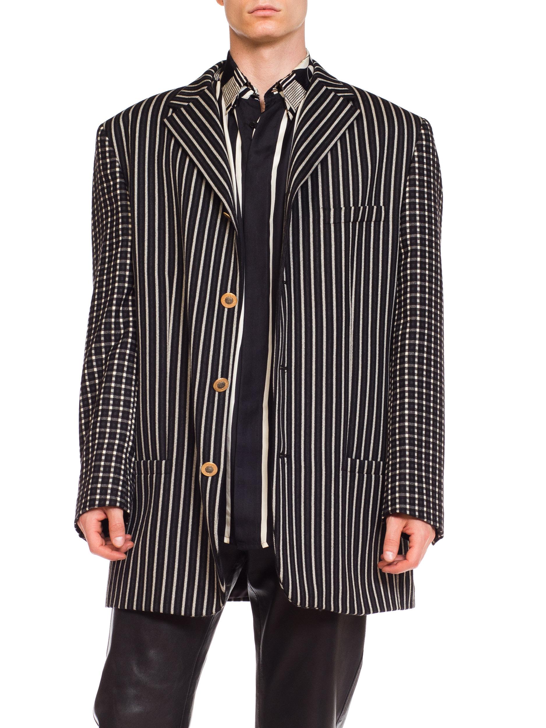 Gianni Versace Men's Art Deco Collection Blazer With Medusa Buttons, 1990s  In Excellent Condition In New York, NY