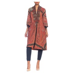 MORPHEW COLLECTION Hand Embroidered Coat Made From Antique Victorian Wool Paisl