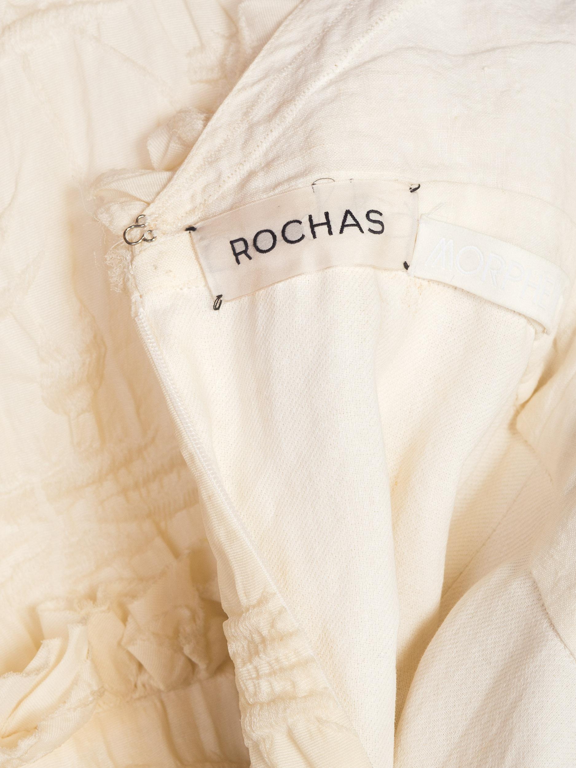 Olivier Theyskens Rochas Deconstructed Ruffled Cream Silk Dress 9