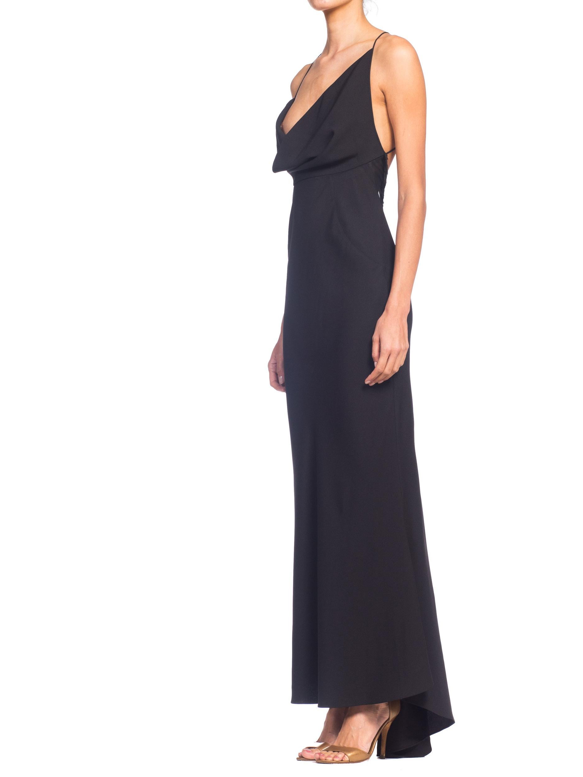 1990s Roberto Cavalli Backless Bias-Cut Gown with Fur Detail 5