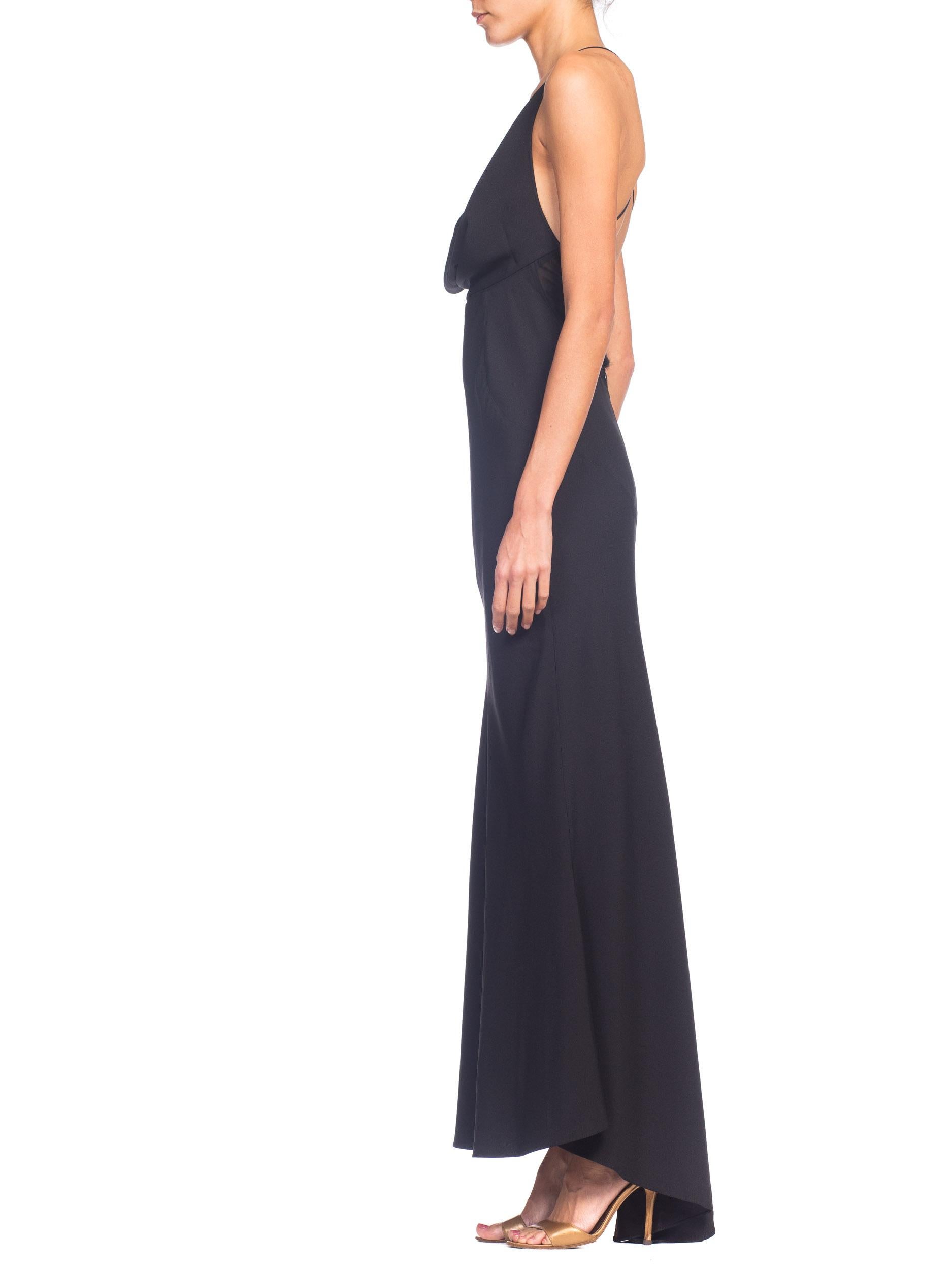 1990s Roberto Cavalli Backless Bias-Cut Gown with Fur Detail 4