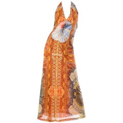 Retro JPG Jean Paul Gaultier Amazing Money Printed Backless Dress