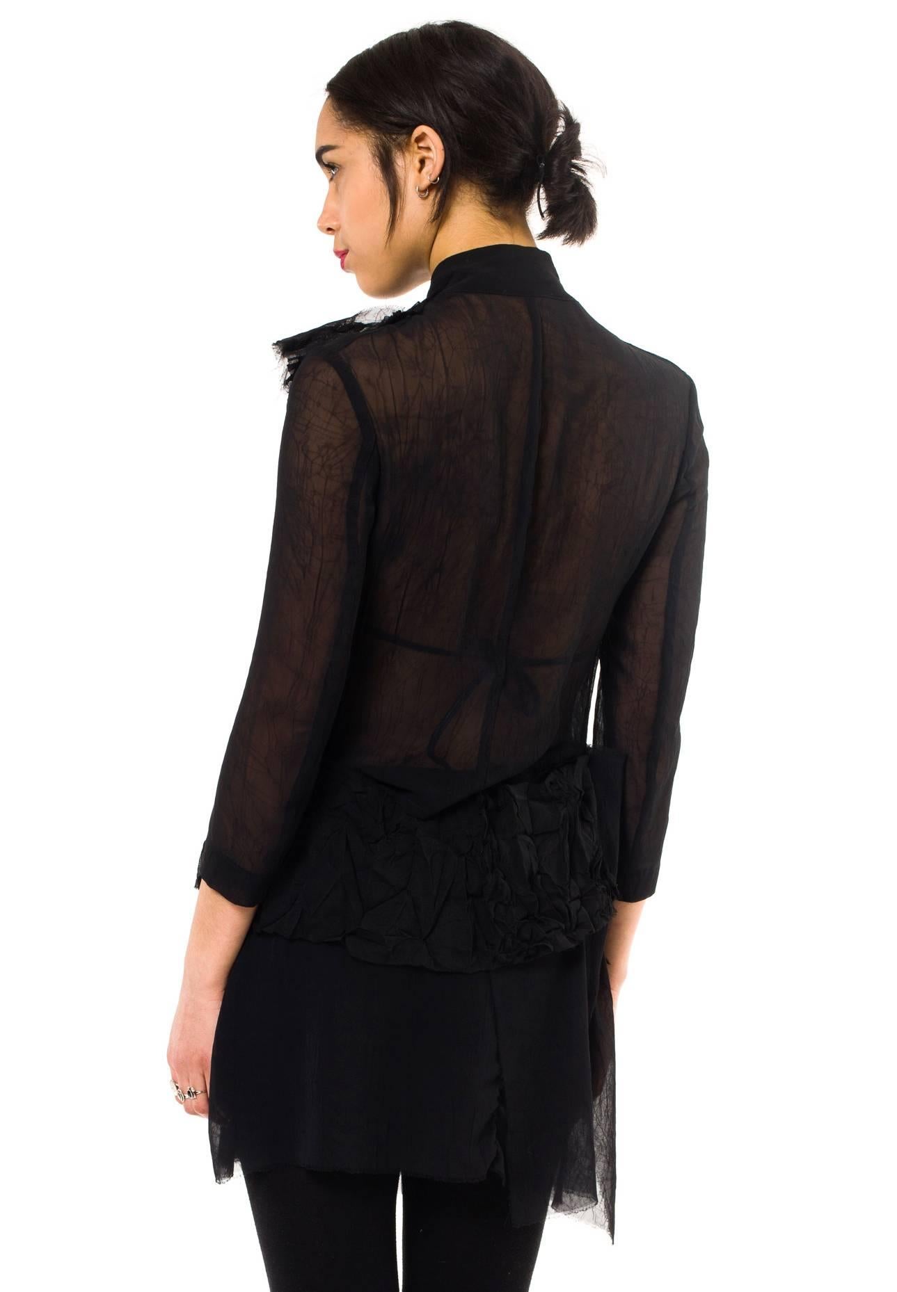 1990s Yohji Yamamoto Sheer Deconstructed Shirt Dress In Excellent Condition In New York, NY