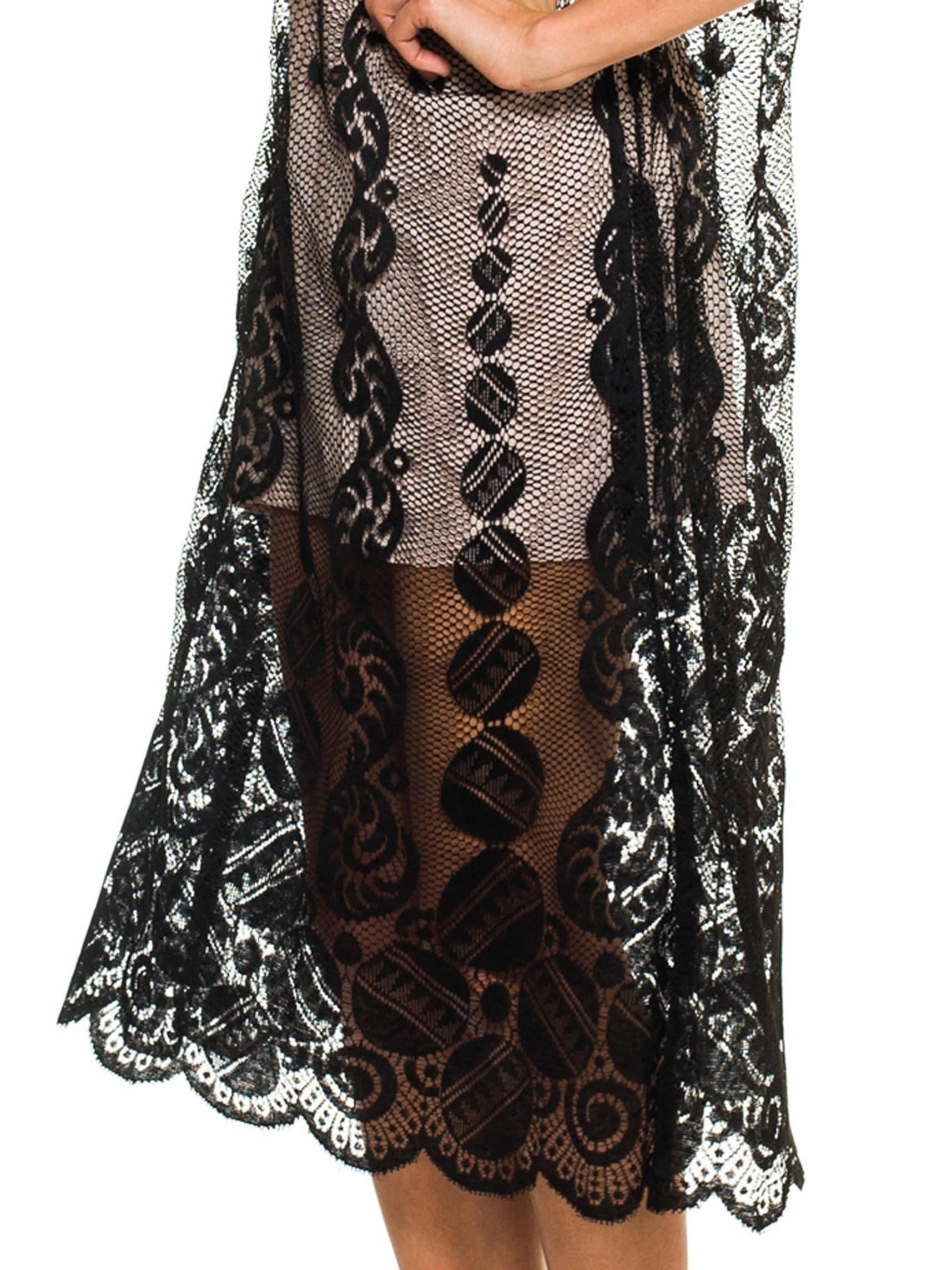 1920s Art Deco Silk Lace Dress 2