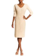 1950s Peacock Beaded Knit Wiggle Dress