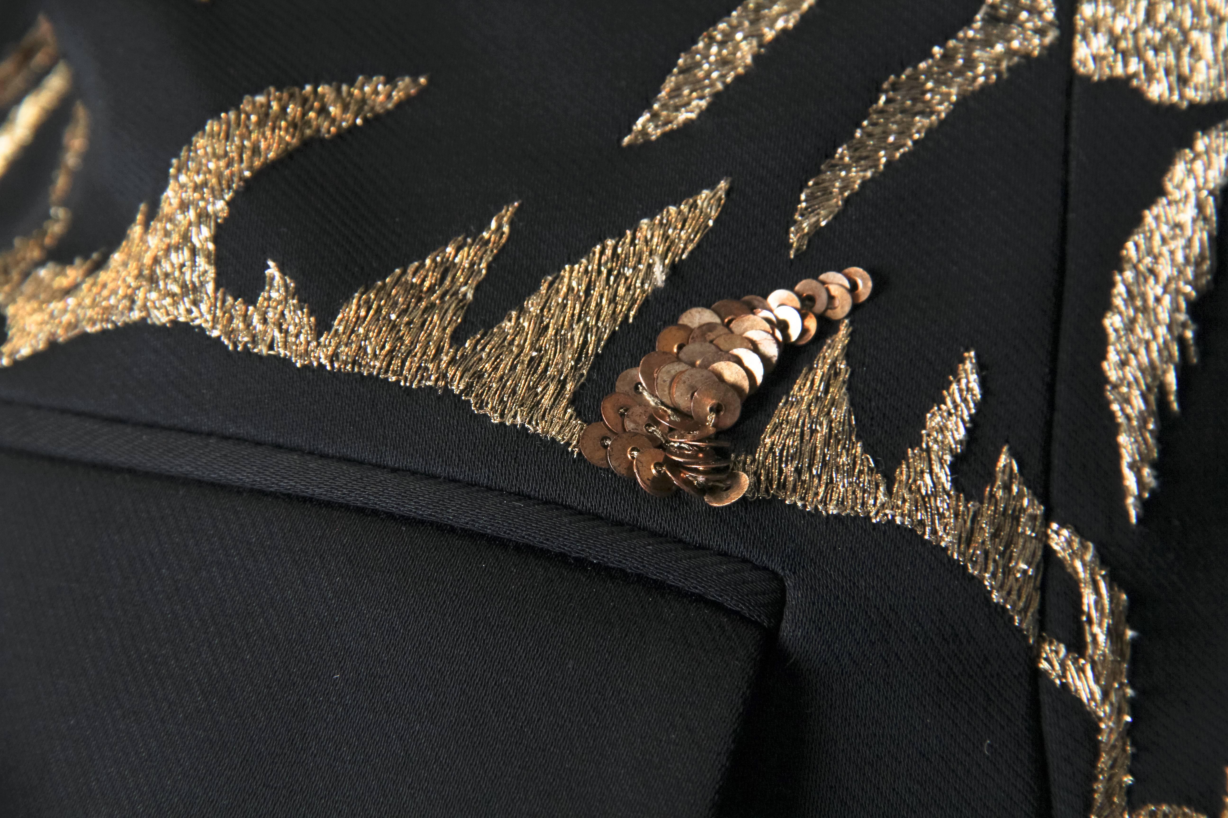 Women's Alexander McQueen Jacket with Embroidered Gold Tigers