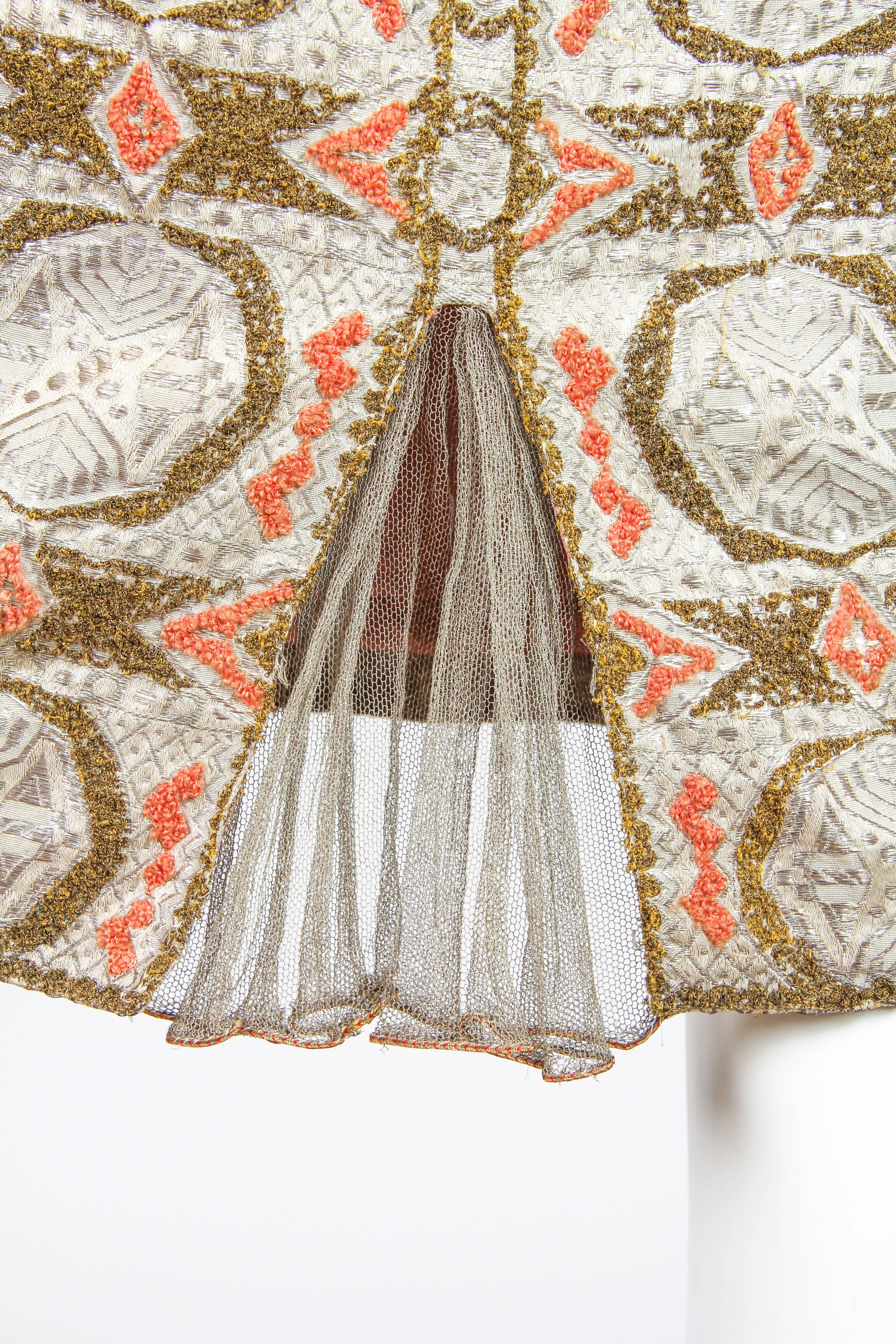 Embroidered 1920s Lamé Dress 1