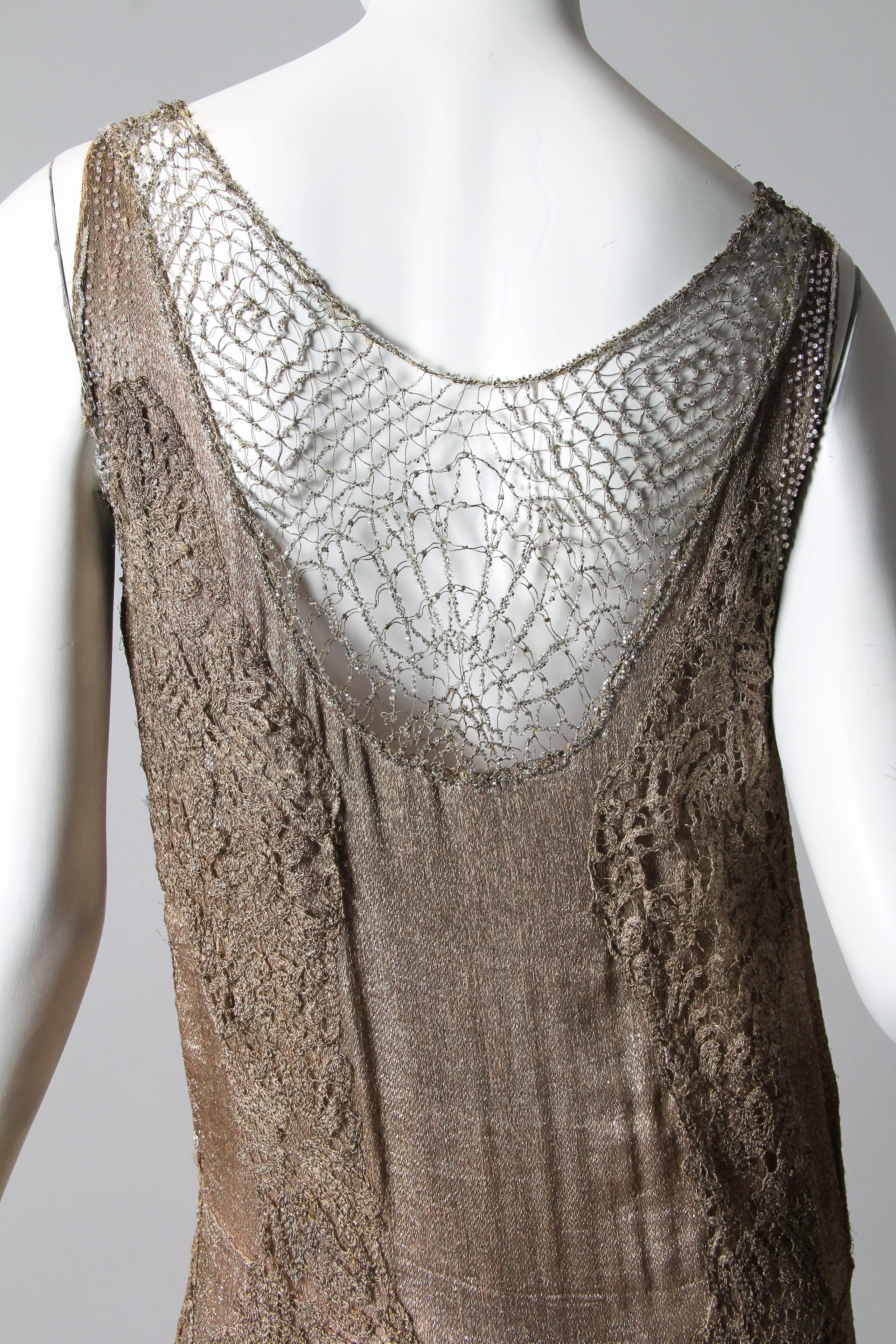 champagne flapper dress 1920s