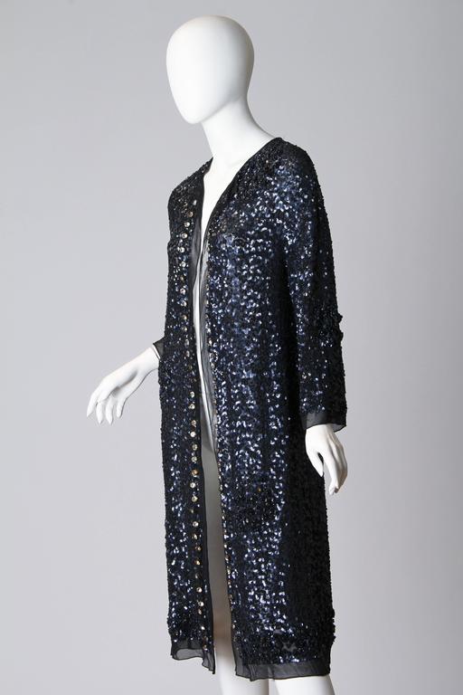 Fully Beaded Chiffon Evening Duster at 1stDibs