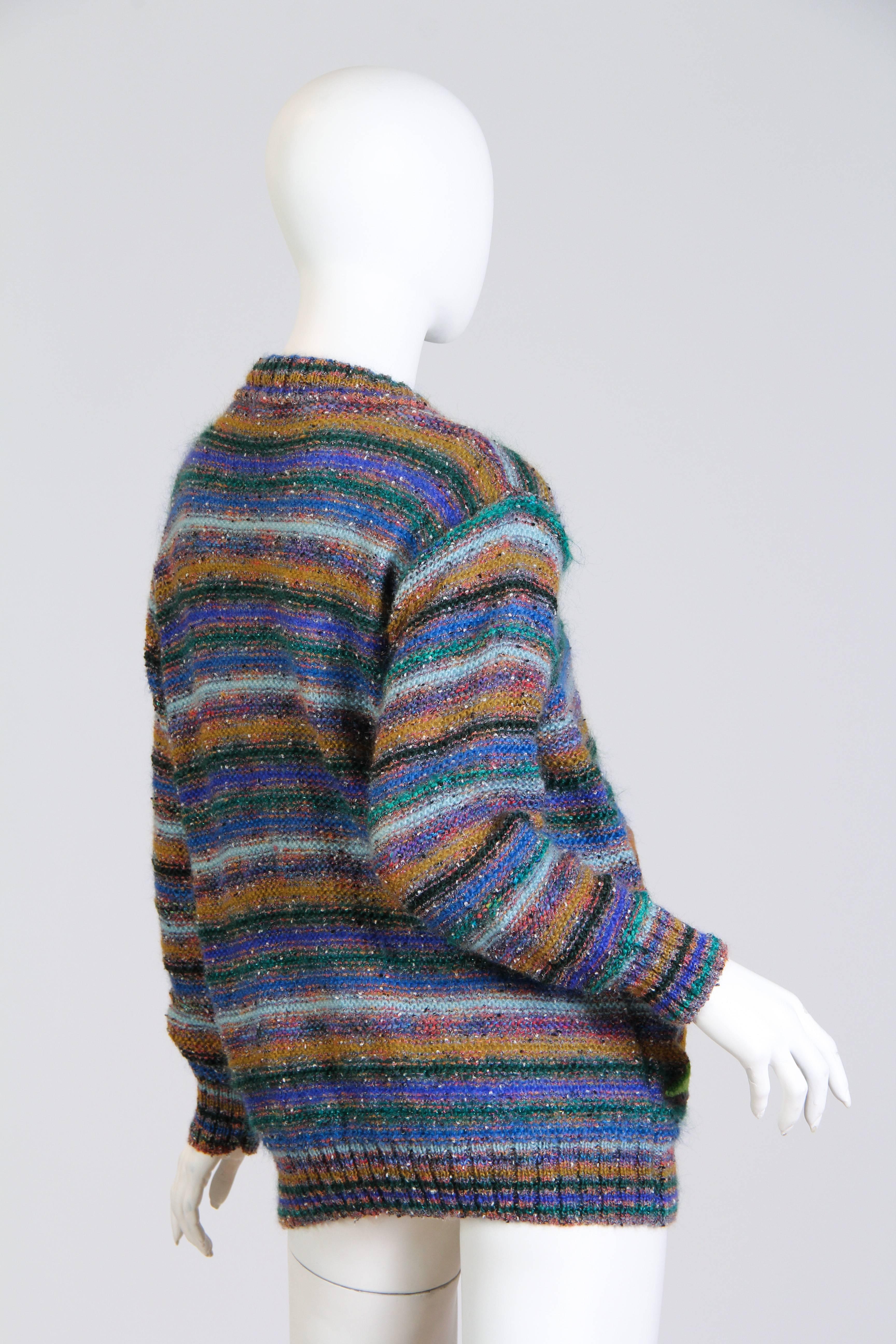 Black 1980s Missoni Elk Novelty Sweater