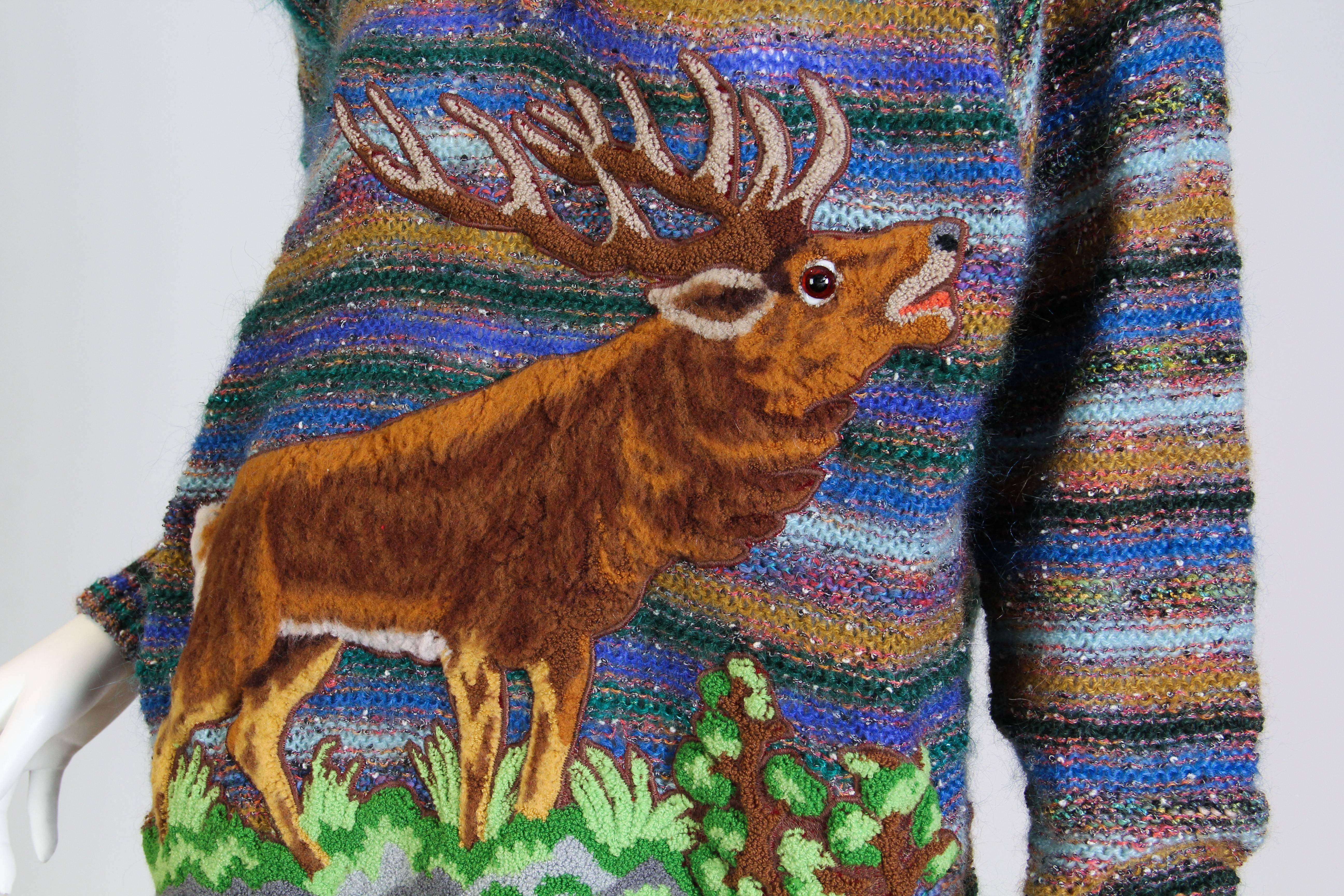 1980s Missoni Elk Novelty Sweater 1