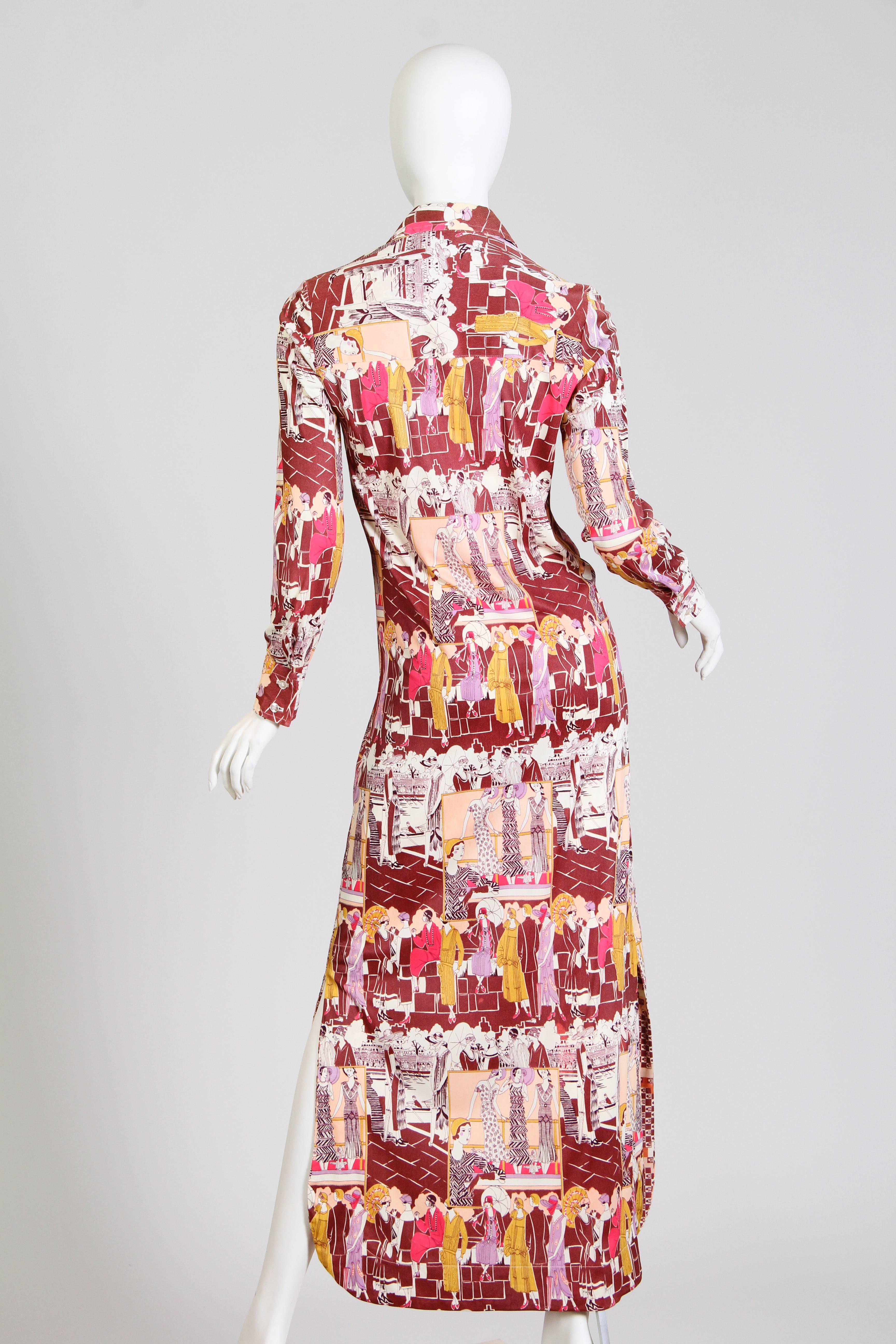 Geoffrey Beene Bazaar Art Deco Lady Jersey Dress In Good Condition In New York, NY
