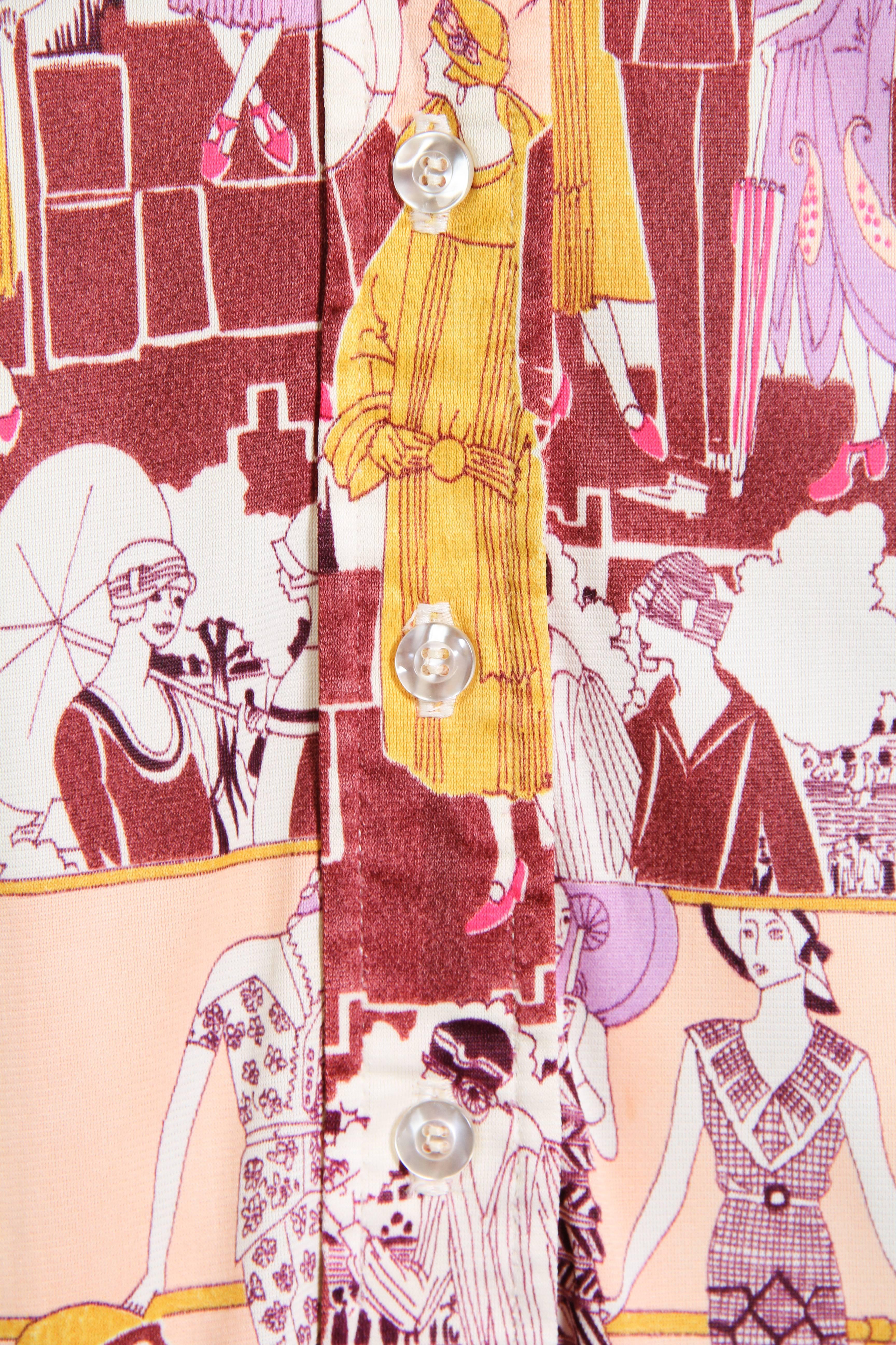 Geoffrey Beene Bazaar Art Deco Lady Jersey Dress 1