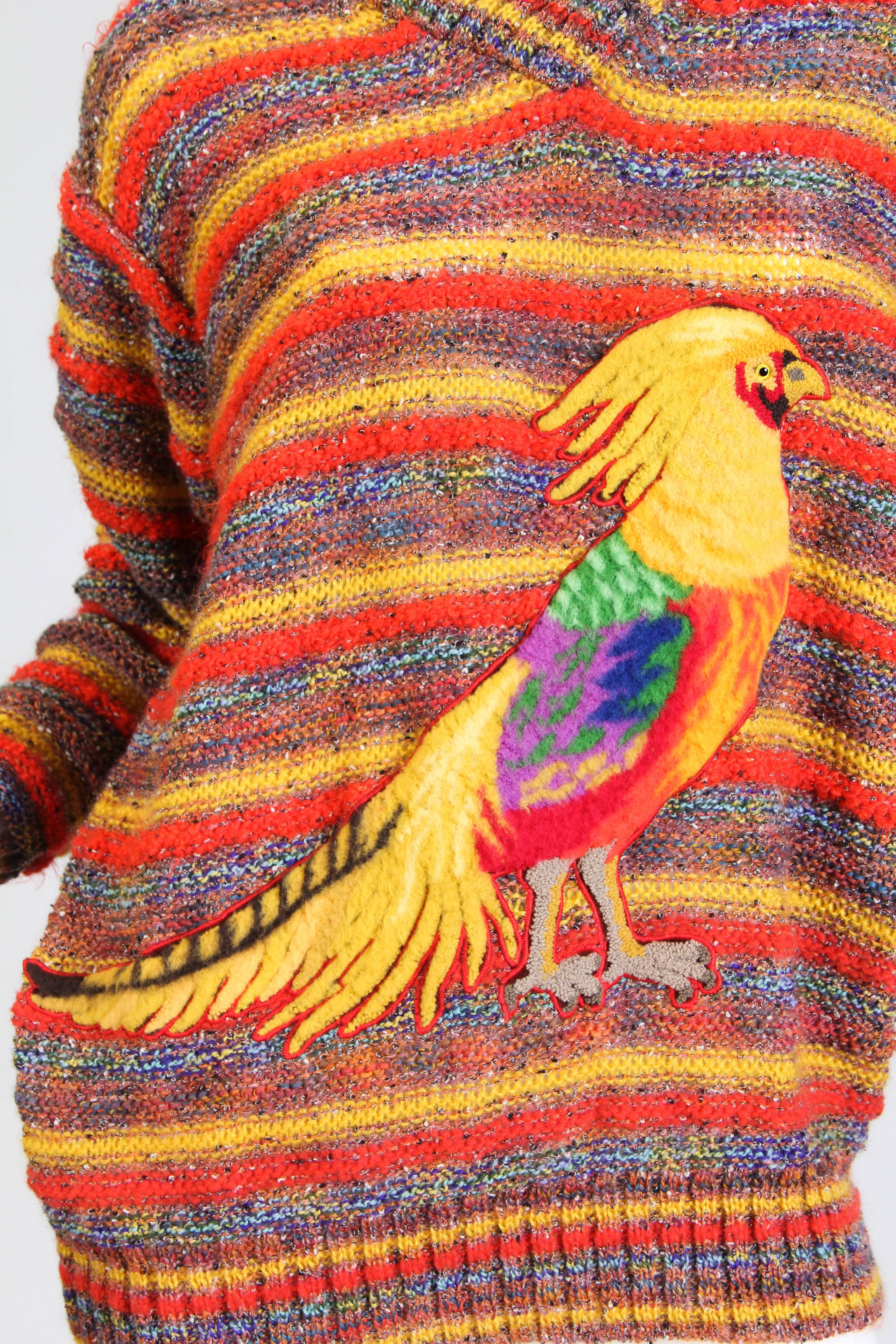1980s Missoni Pheasant Novelty Sweater In Excellent Condition In New York, NY