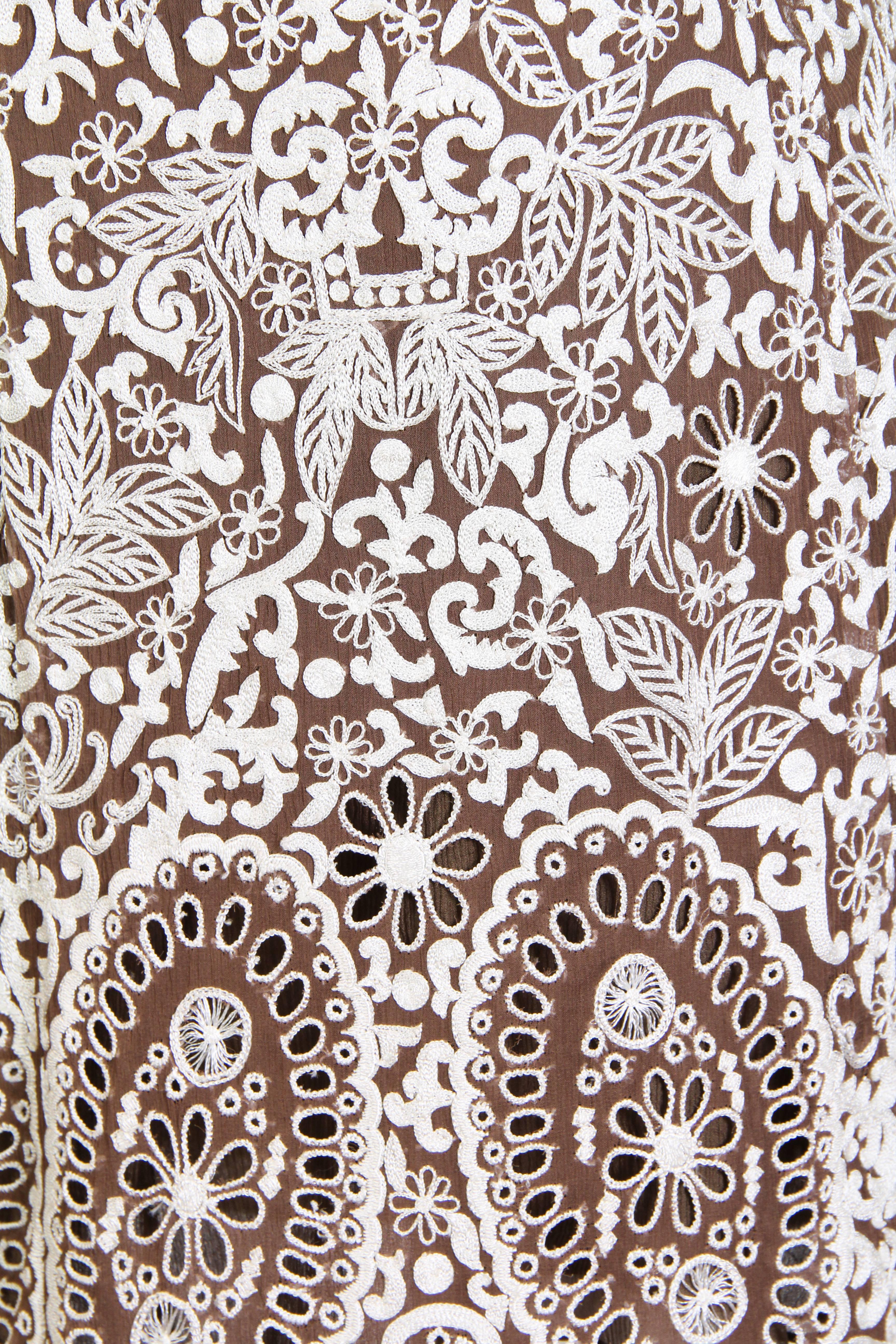 Naeem Khan Lace Embroidered Chiffon Dress 3