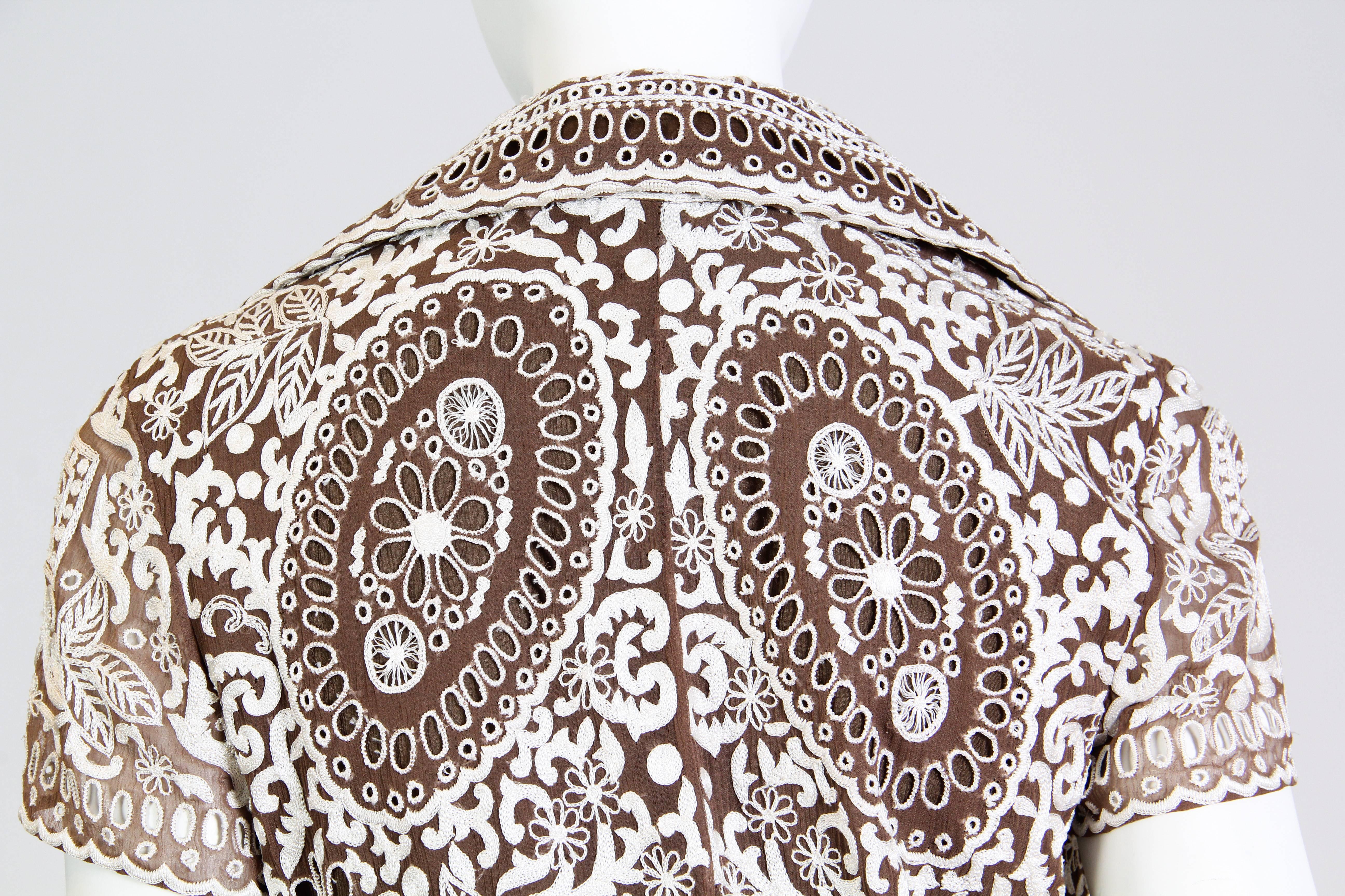 Naeem Khan Lace Embroidered Chiffon Dress 1