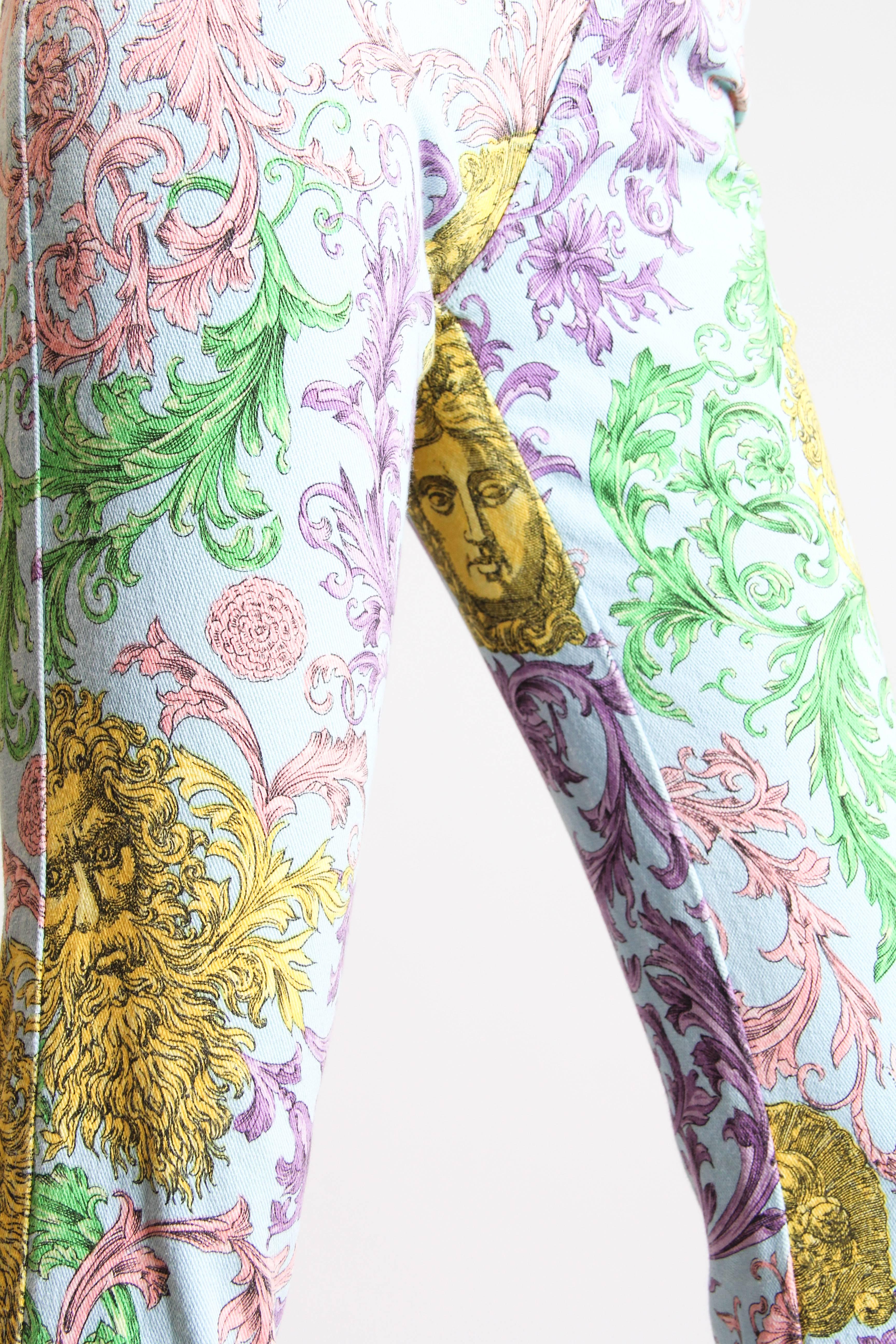 Women's Gianni Versace Baroque Print High-Waisted Jeans
