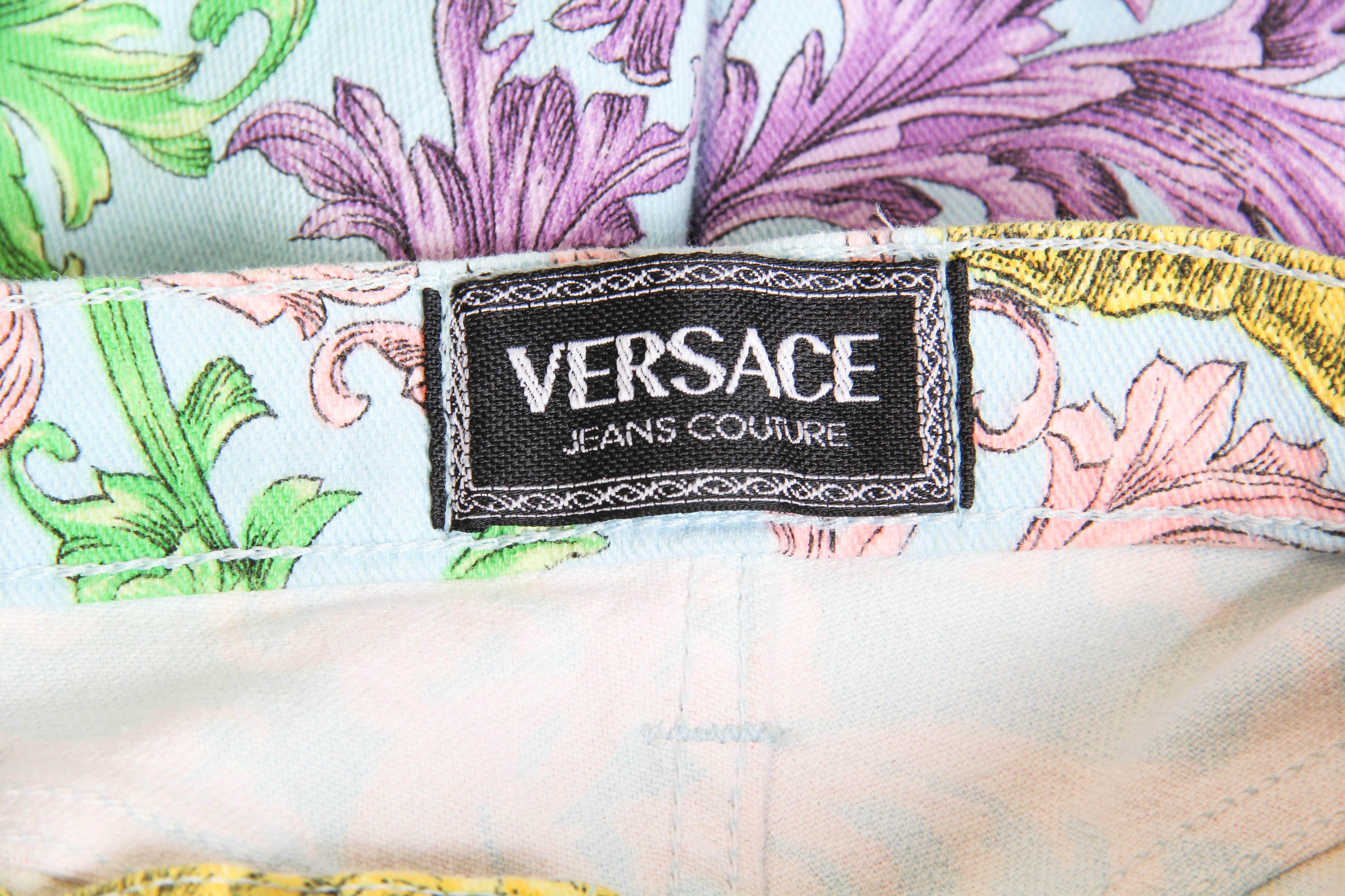 Gianni Versace Baroque Print High-Waisted Jeans 4