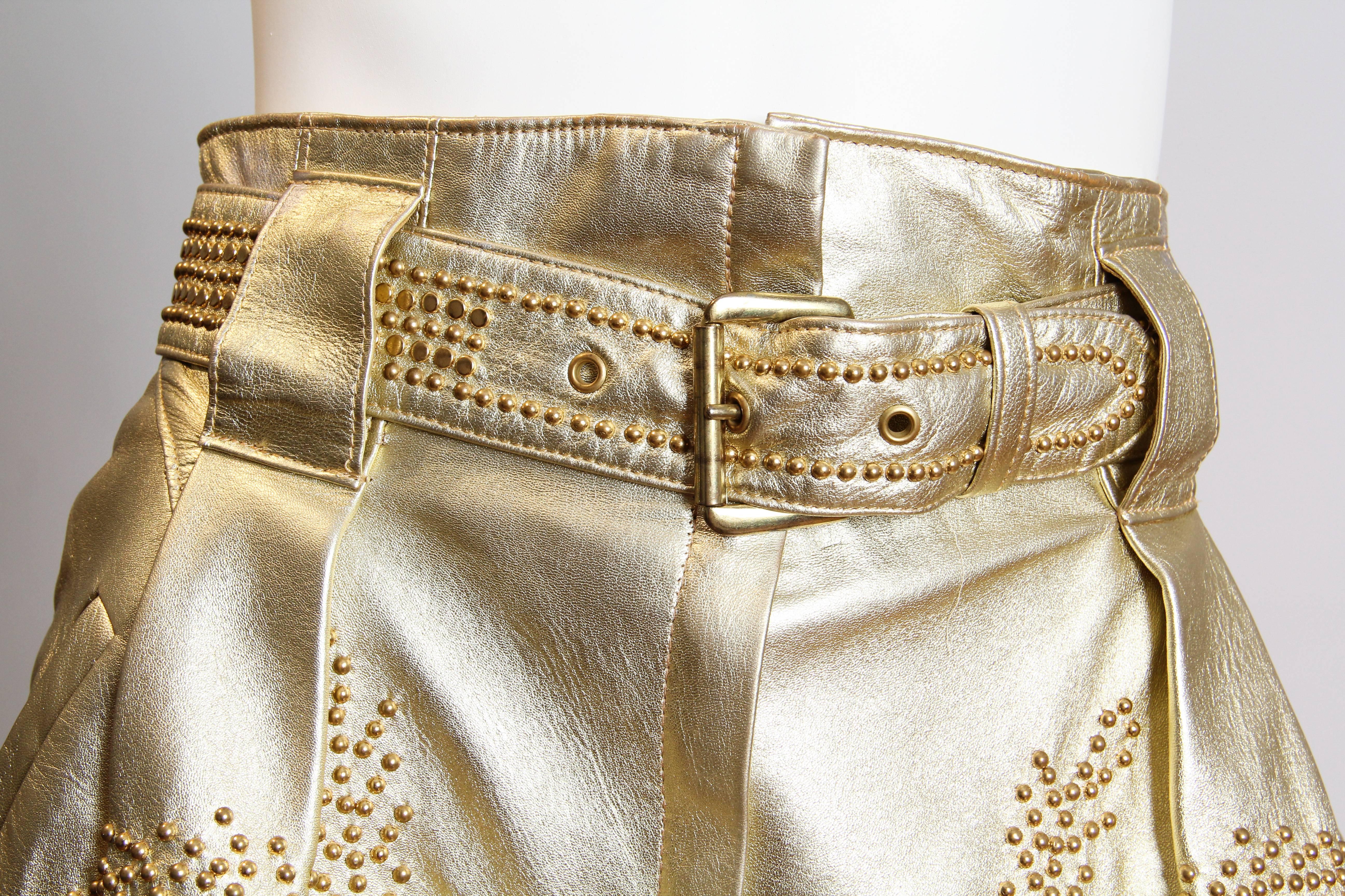 Jean Claude Jitrois Studded Gold Leather Ensemble 2