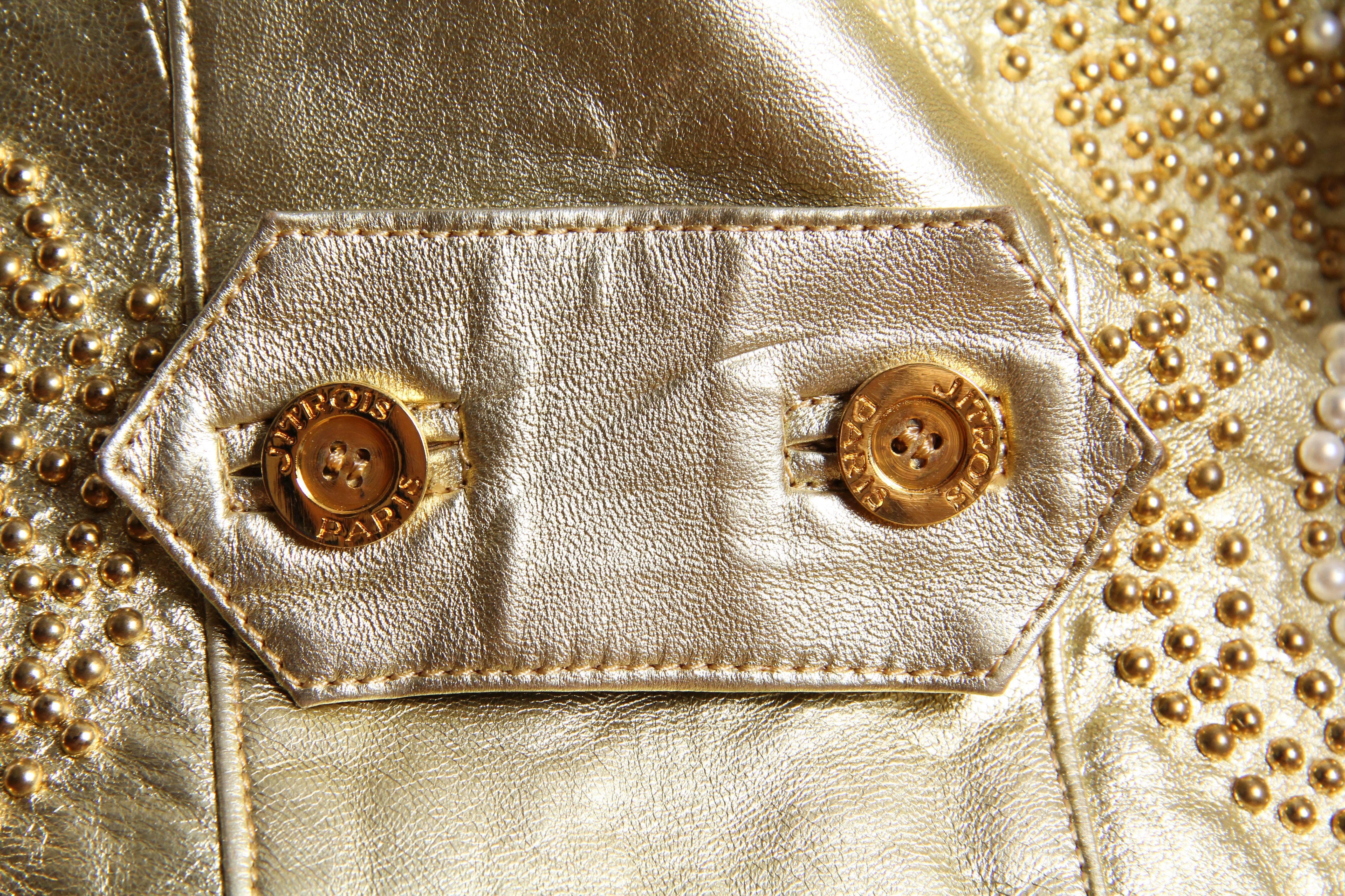 Jean Claude Jitrois Studded Gold Leather Ensemble 3