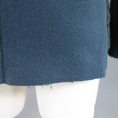 COMME des GARCONS Men's 38 Navy Raw Edge Wool Patch Pocket Sport Coat