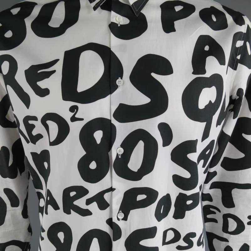 DSQUARED2 Size L Black and White '80's Pop Culture' Graffiti Print Cotton  Shirt at 1stDibs | dsquared2 pop culture, dsquared2 80's pop art  sweatshirt, dsquared 80s pop culture