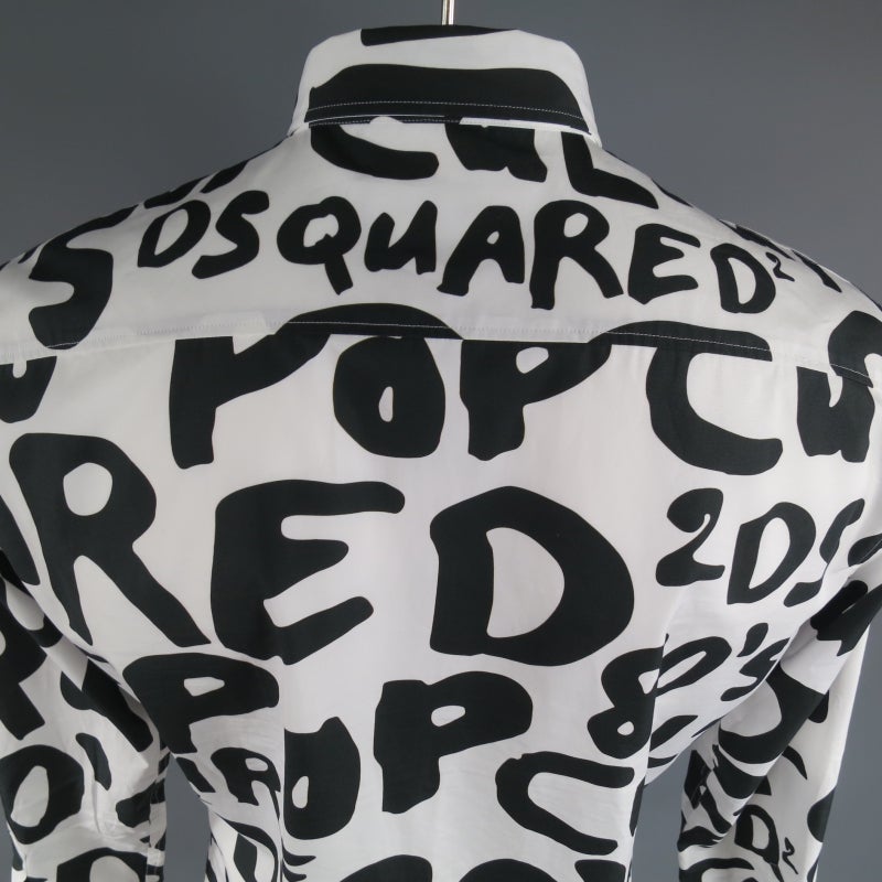 DSQUARED2 Size L Black and White '80's Pop Culture' Graffiti Print Cotton  Shirt at 1stDibs | dsquared2 pop culture, dsquared2 80's pop art  sweatshirt, dsquared 80s pop culture