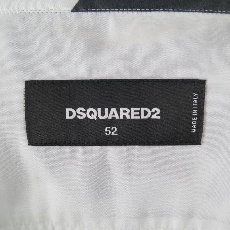 Dsquared2 Taglia L Camicia in cotone con stampa graffiti '80's Pop Culture' in bianco e nero 3