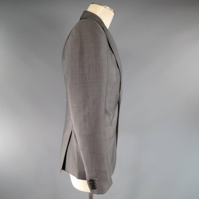 ALEXANDER MCQUEEN Men's 36 Short Gray Wool / Mohair Peak Lapel Sport Coat In Excellent Condition In San Francisco, CA