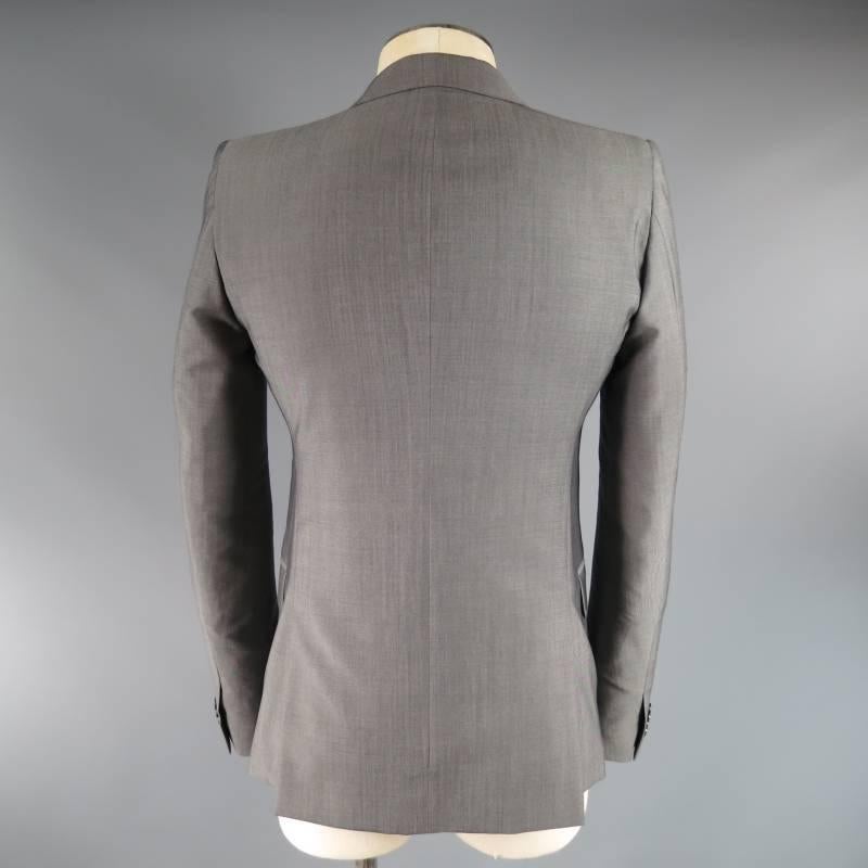 ALEXANDER MCQUEEN Men's 36 Short Gray Wool / Mohair Peak Lapel Sport Coat 1