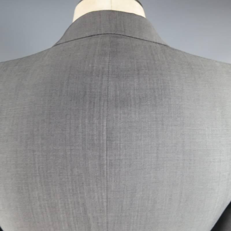 ALEXANDER MCQUEEN Men's 36 Short Gray Wool / Mohair Peak Lapel Sport Coat 4