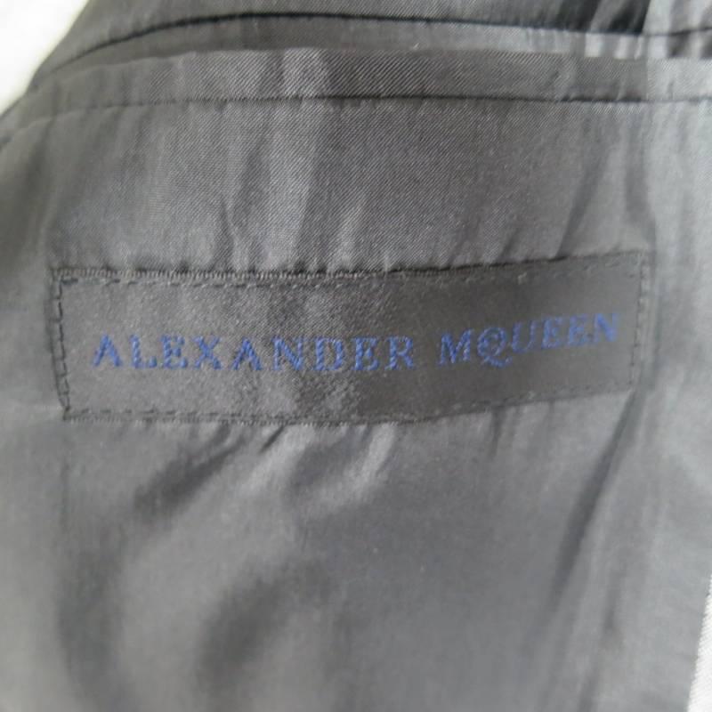 ALEXANDER MCQUEEN Men's 36 Short Gray Wool / Mohair Peak Lapel Sport Coat 5