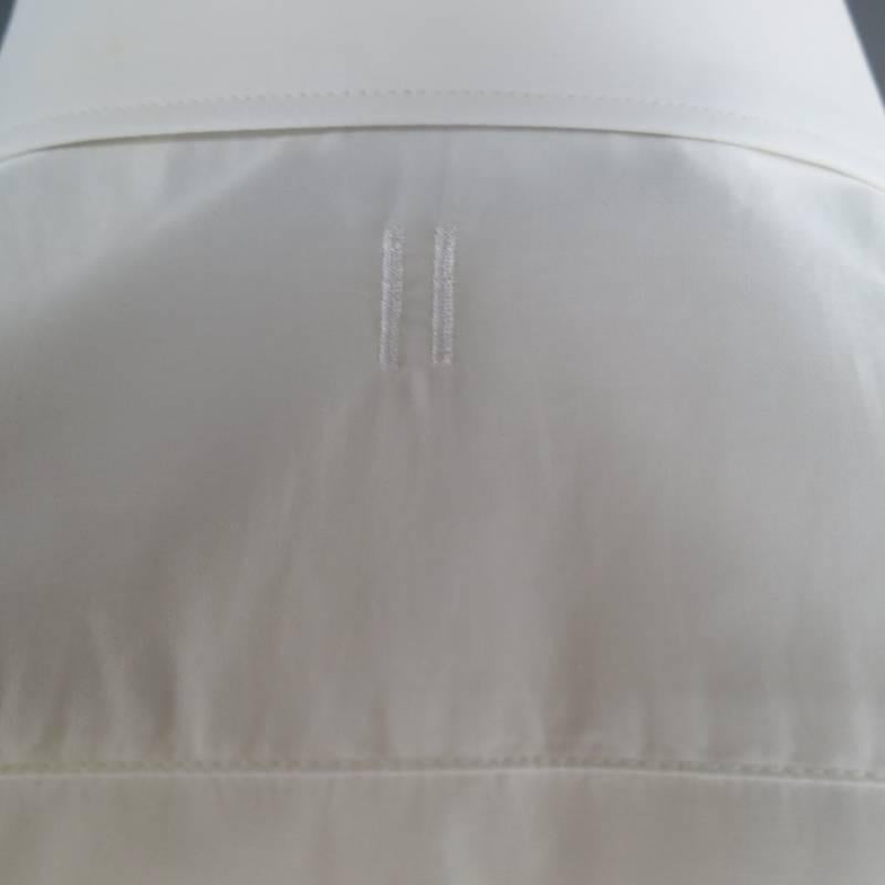 NEIL BARRETT Size L White Cotton Long Sleeve Velvet Bow Tie Print Shirt 2