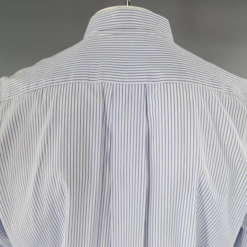 COMME des GARCONS Men's Size XL Navy & White Patchwork Cotton Long Sleeve Shirt 2